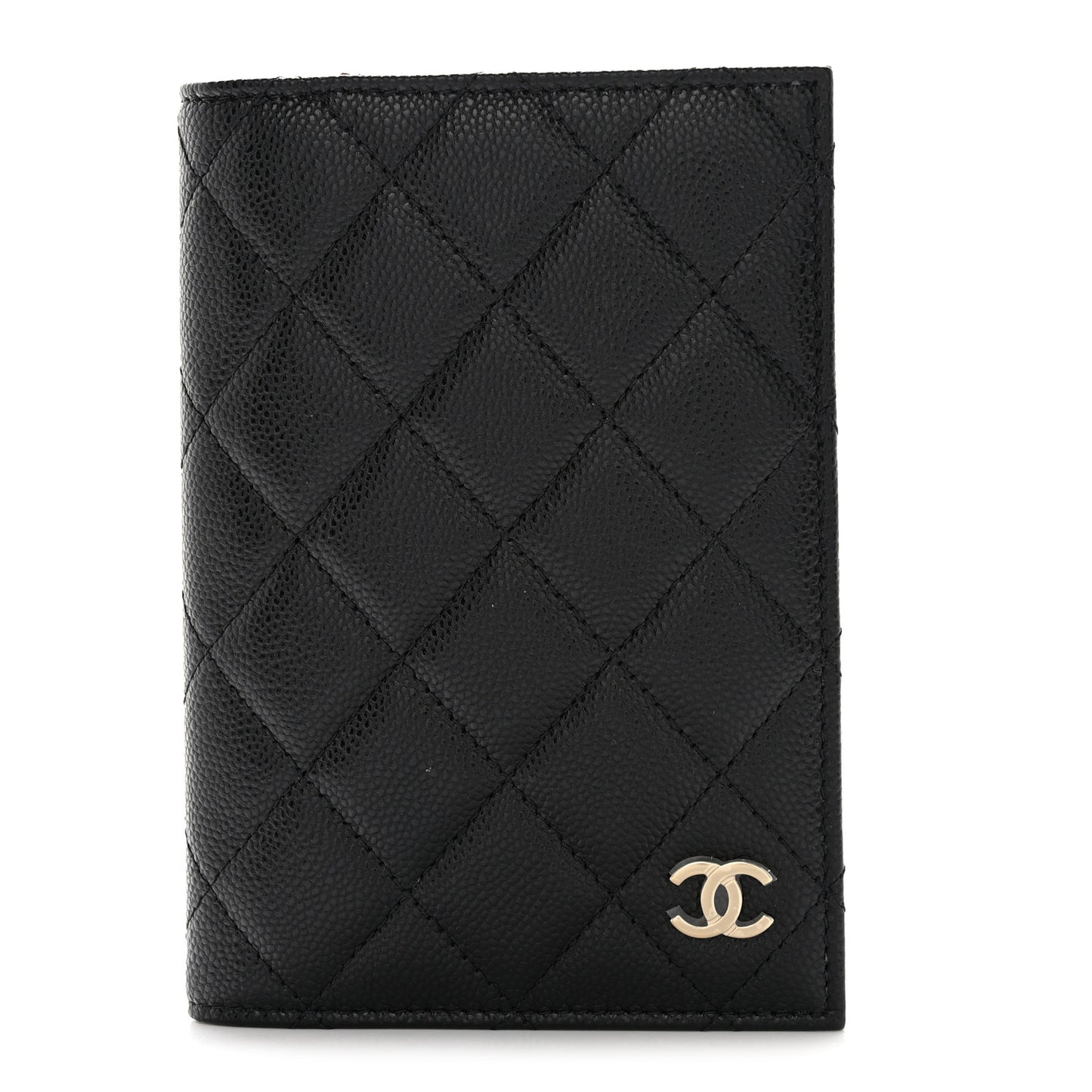 Caviar Quilted Passport Holder Black