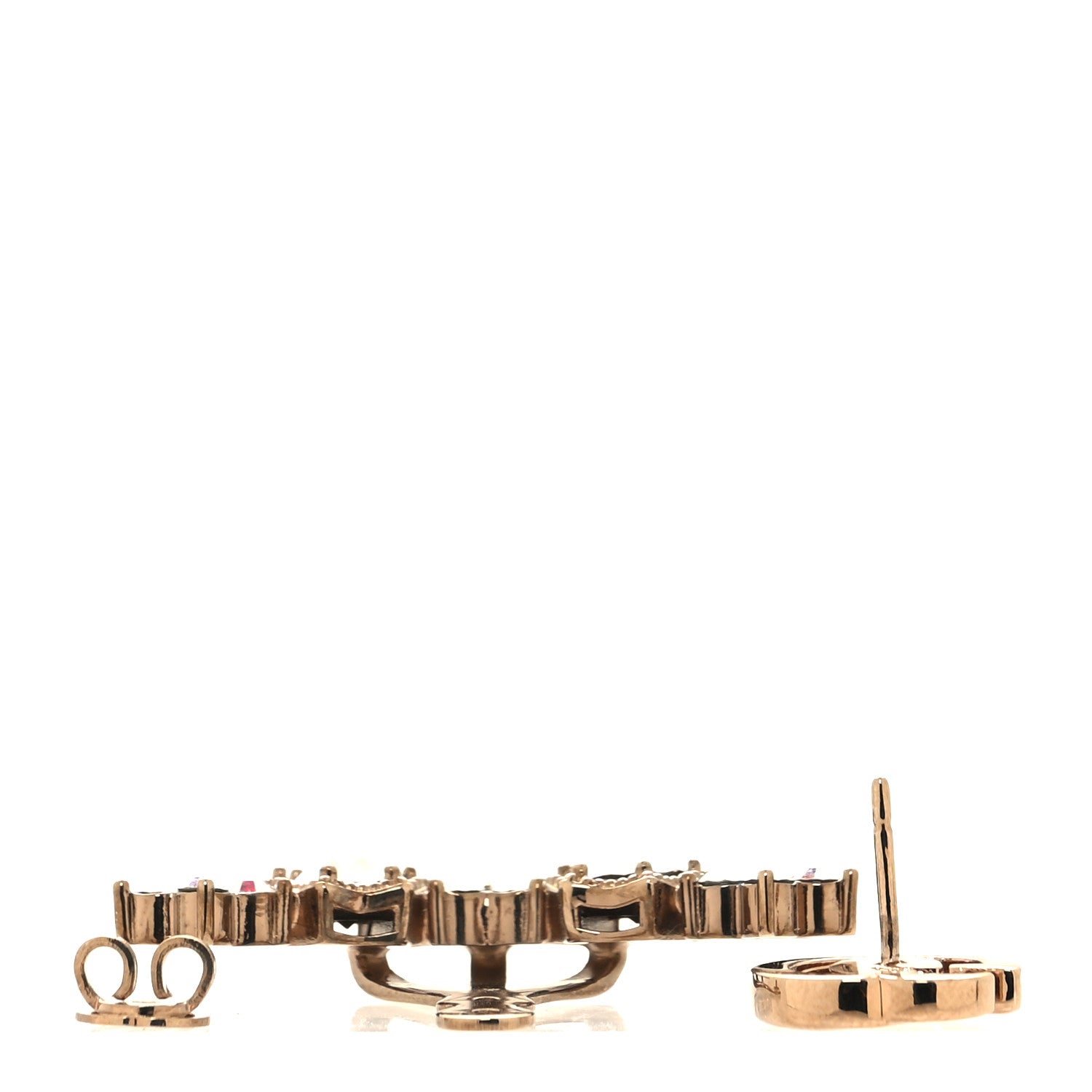 Gucci Crystal Single GG Earring Aurora Gold 3 of 4