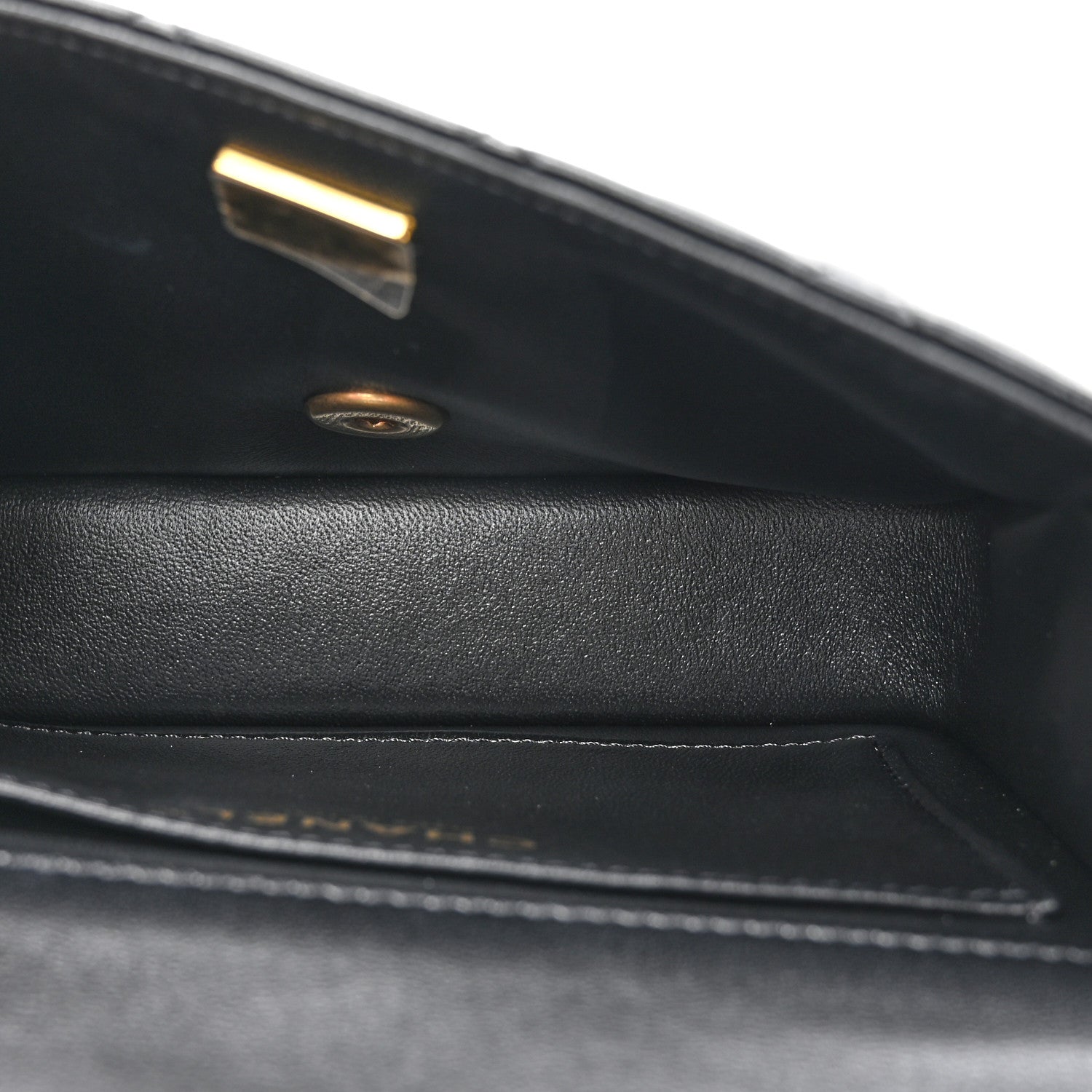 Chanel Shiny Lambskin Quilted Pearl Twist Mini Square Flap Black 5 of 11