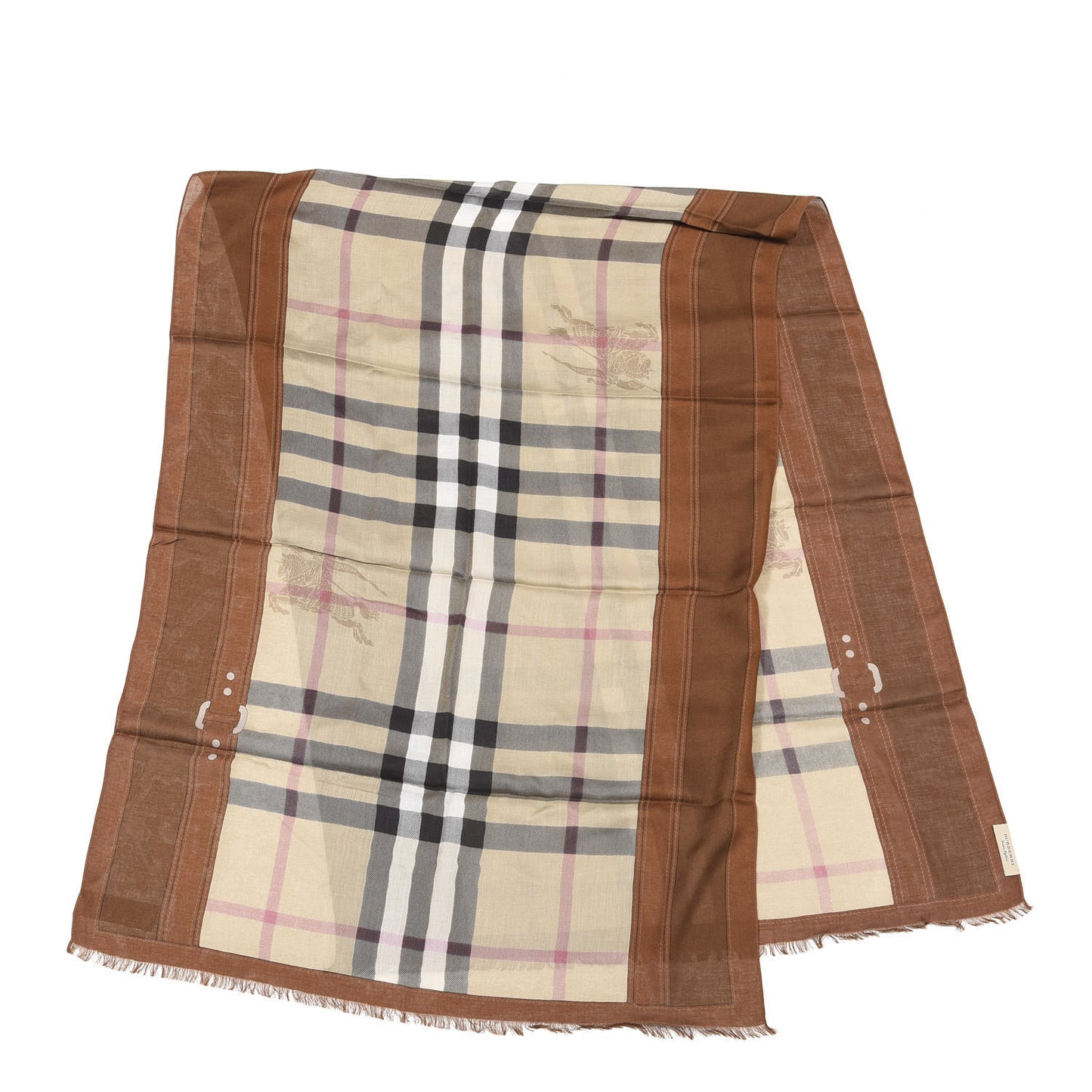 Modal Cashmere Haymarket Check Scarf Bronze