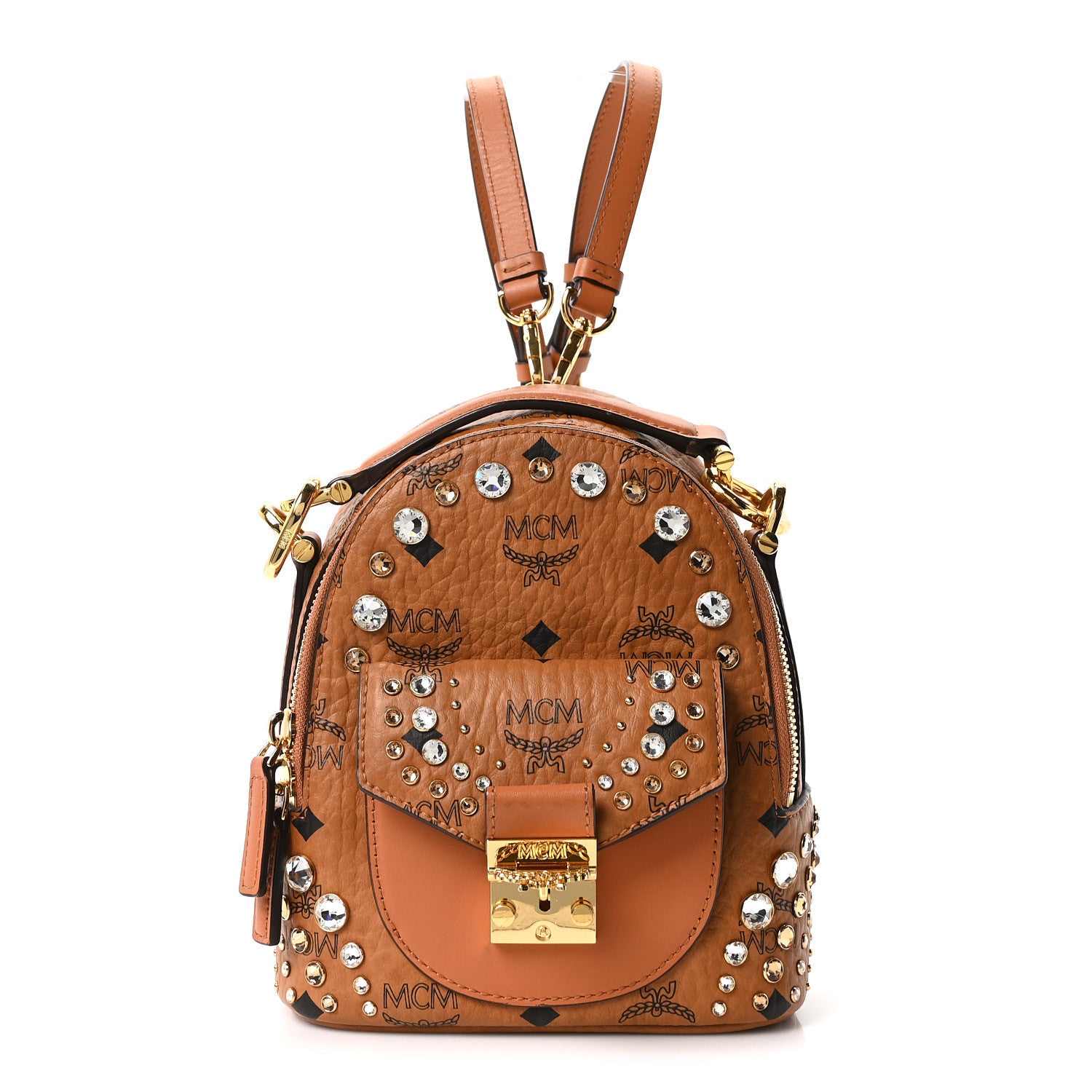 authentic mcm mini backpack Metallic Visetos Small Stark Gold 1631735 FASHIONPHILE plated chain hardware and all MCM Backpacks for Women |