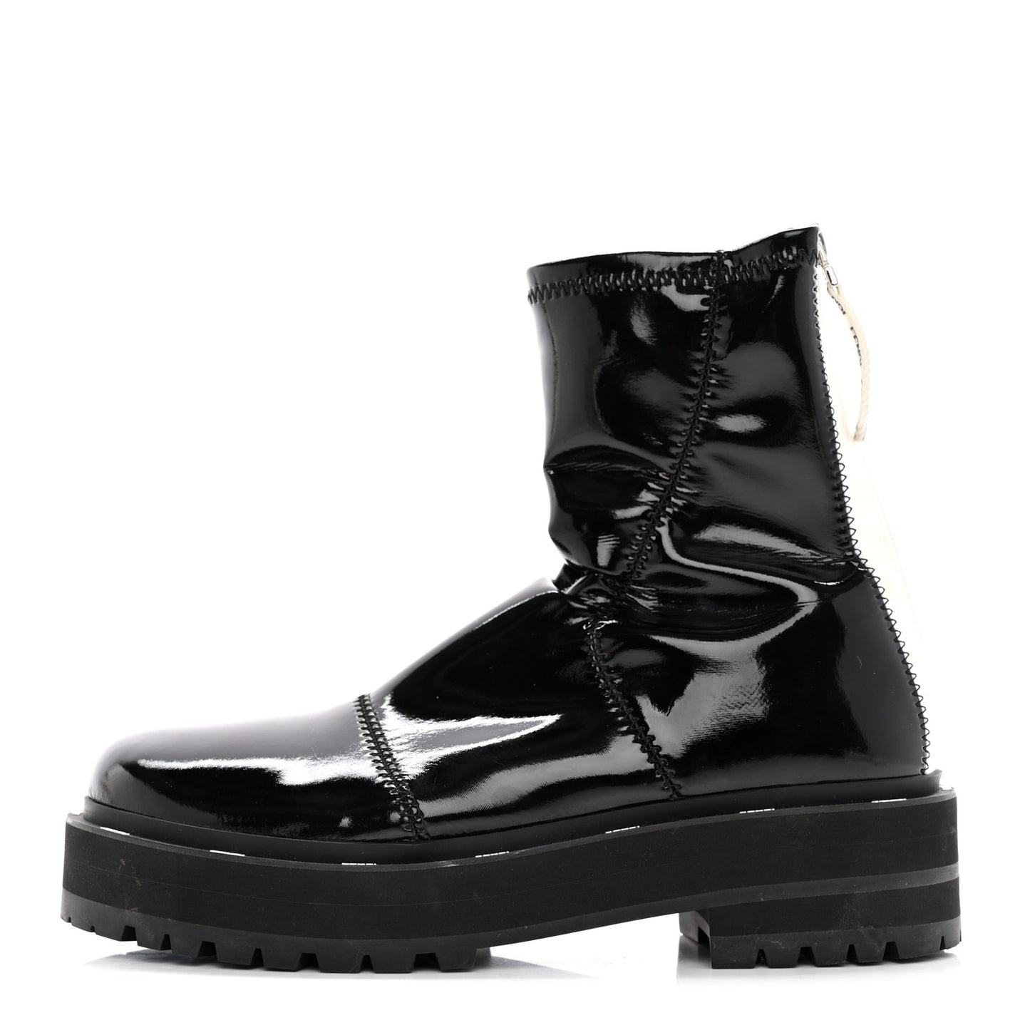 Patent Neoprene Combat Boots 38.5 Black
