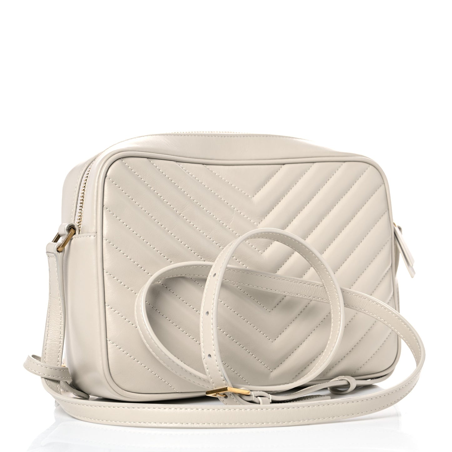 Calfskin Matelasse Monogram Lou Camera Bag Crema Soft