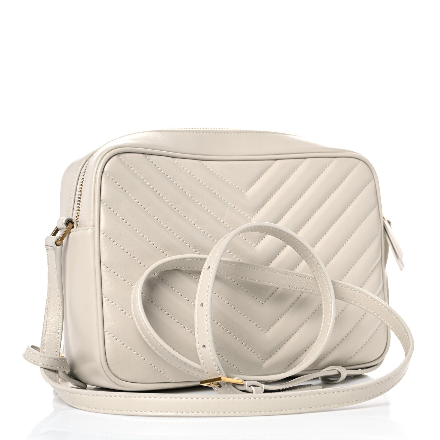 Saint Laurent Calfskin Matelasse Monogram Lou Camera Bag Crema Soft 3 of 10
