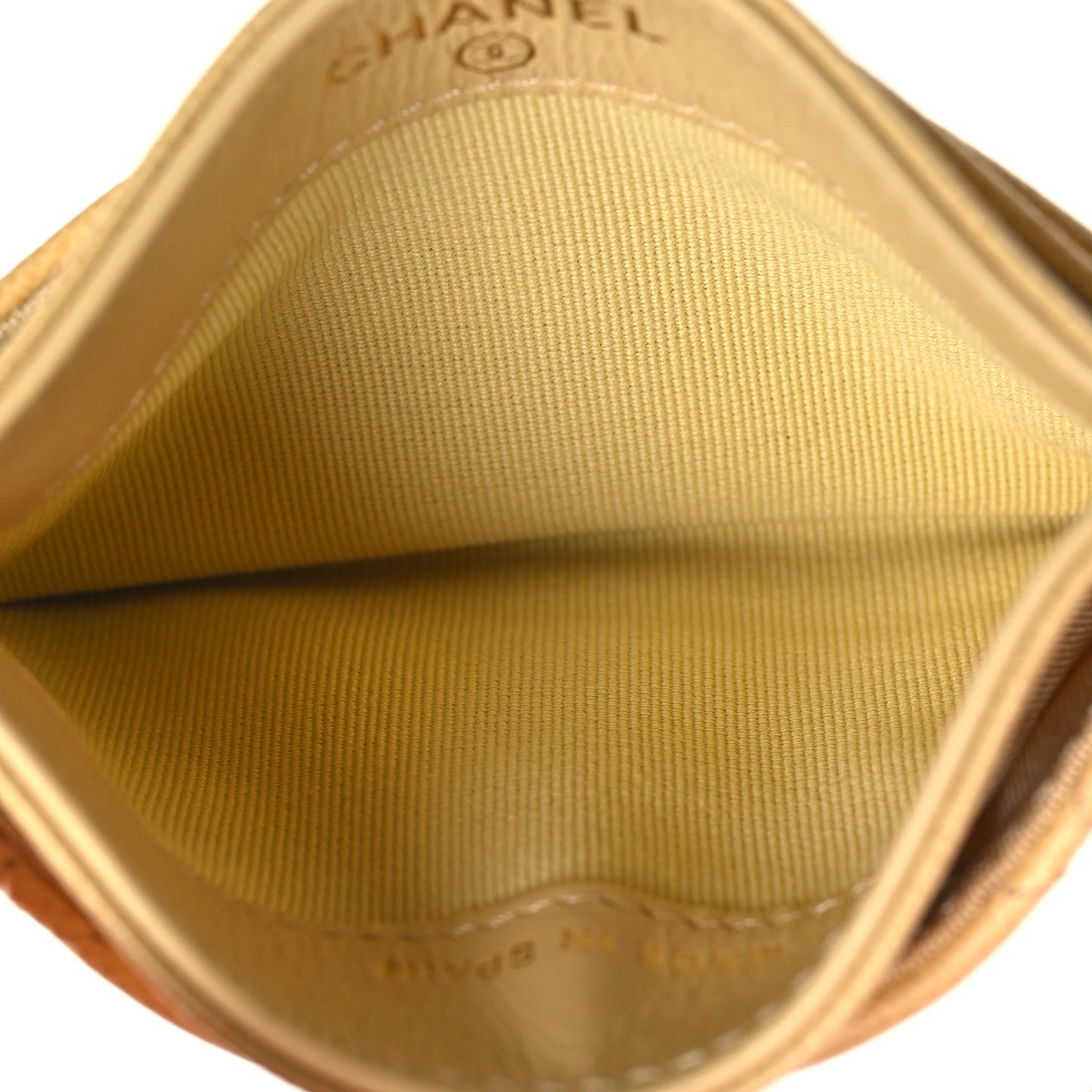 Caviar Quilted Studded CC Card Holder Yellow