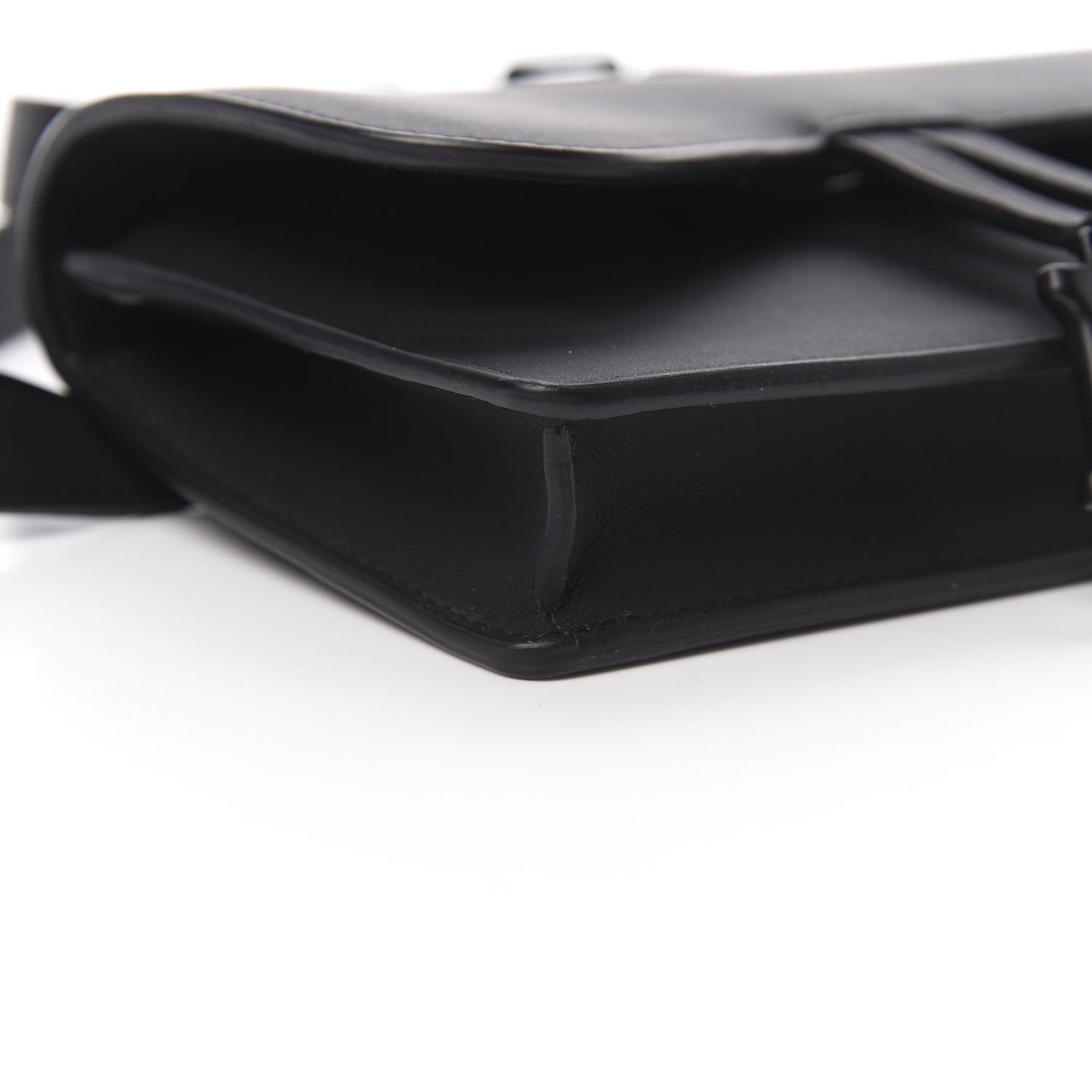 Ultra Matte Calfskin Saddle Belt Bag Black