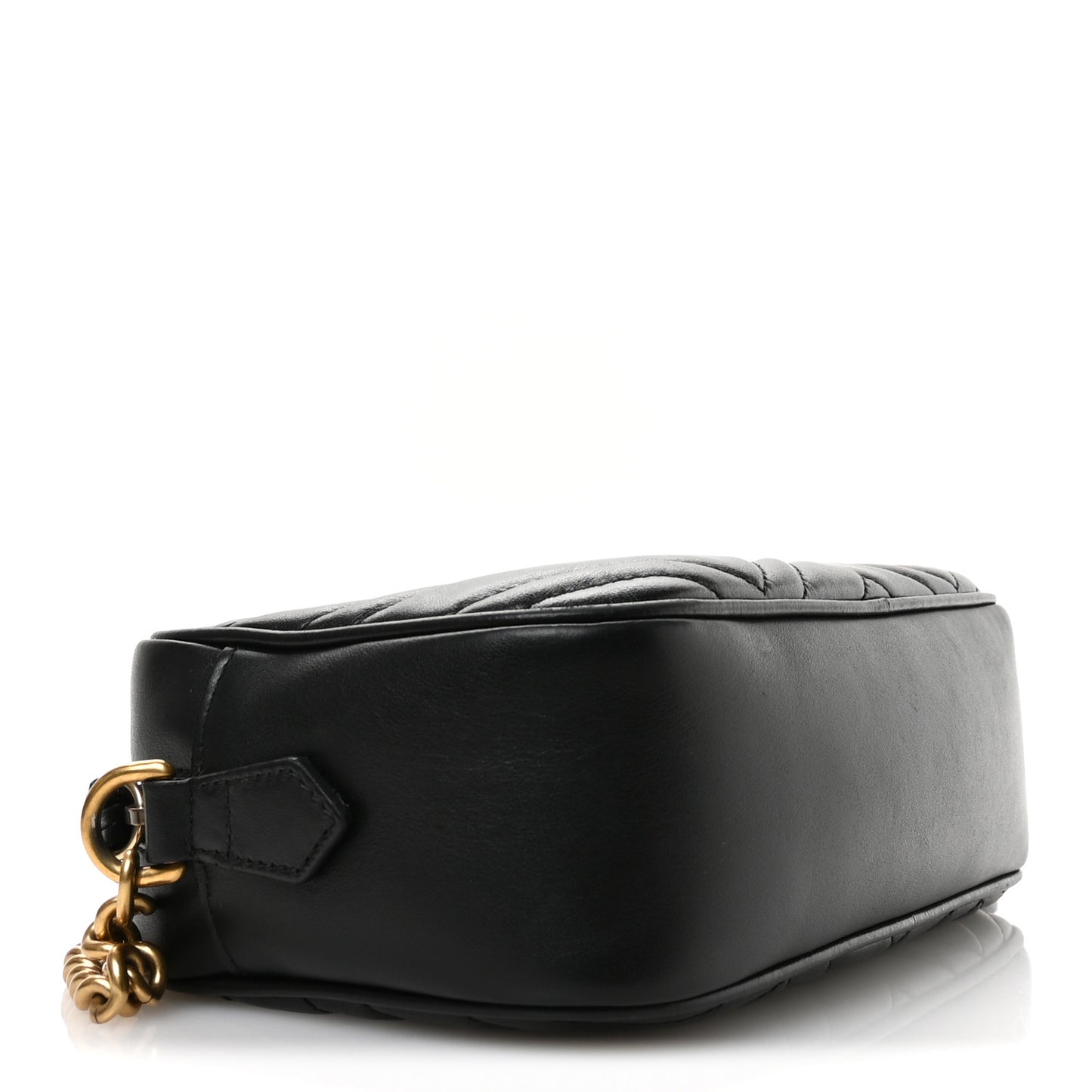 Calfskin Matelasse Small GG Marmont Chain Shoulder Bag Black