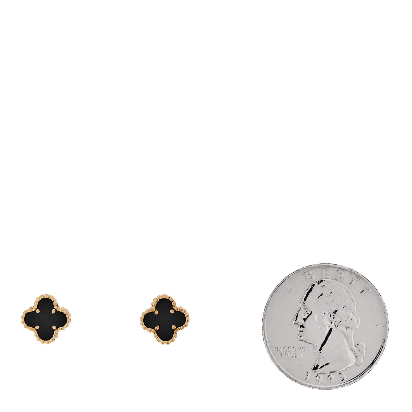 VAN CLEEF & ARPELS 18K Yellow Gold Black Onyx Sweet Alhambra Earrings