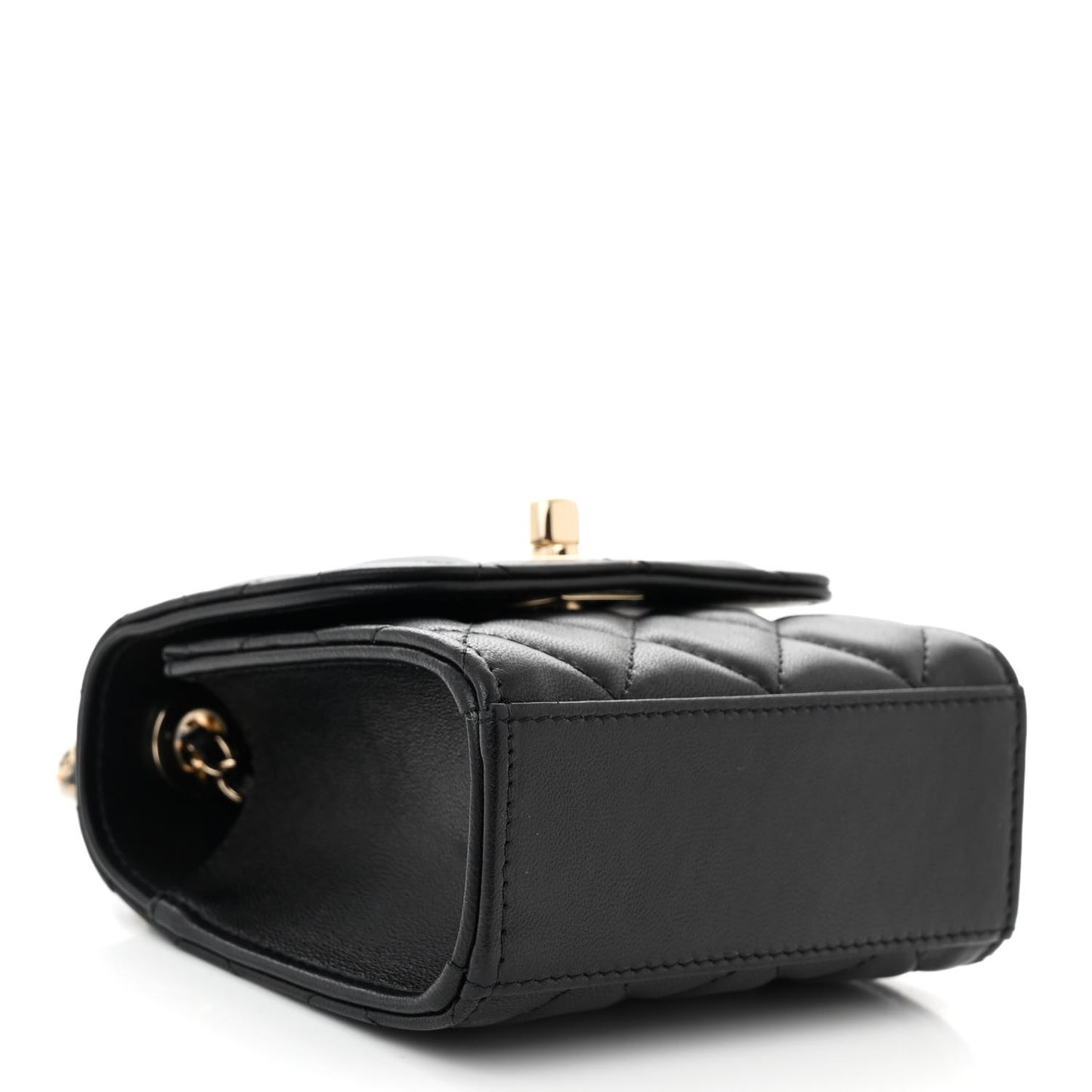 Lambskin Quilted Mini Trendy CC Chain Wallet Black