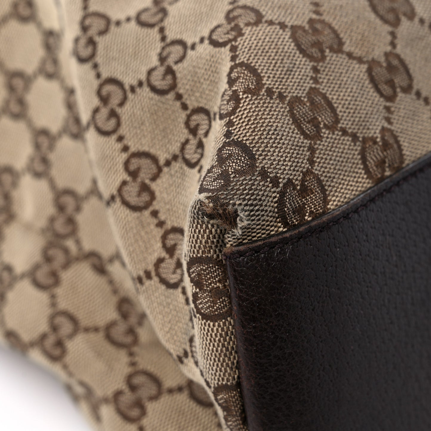 GG Monogram Large Web Handle Vertical Tote Dark Brown
