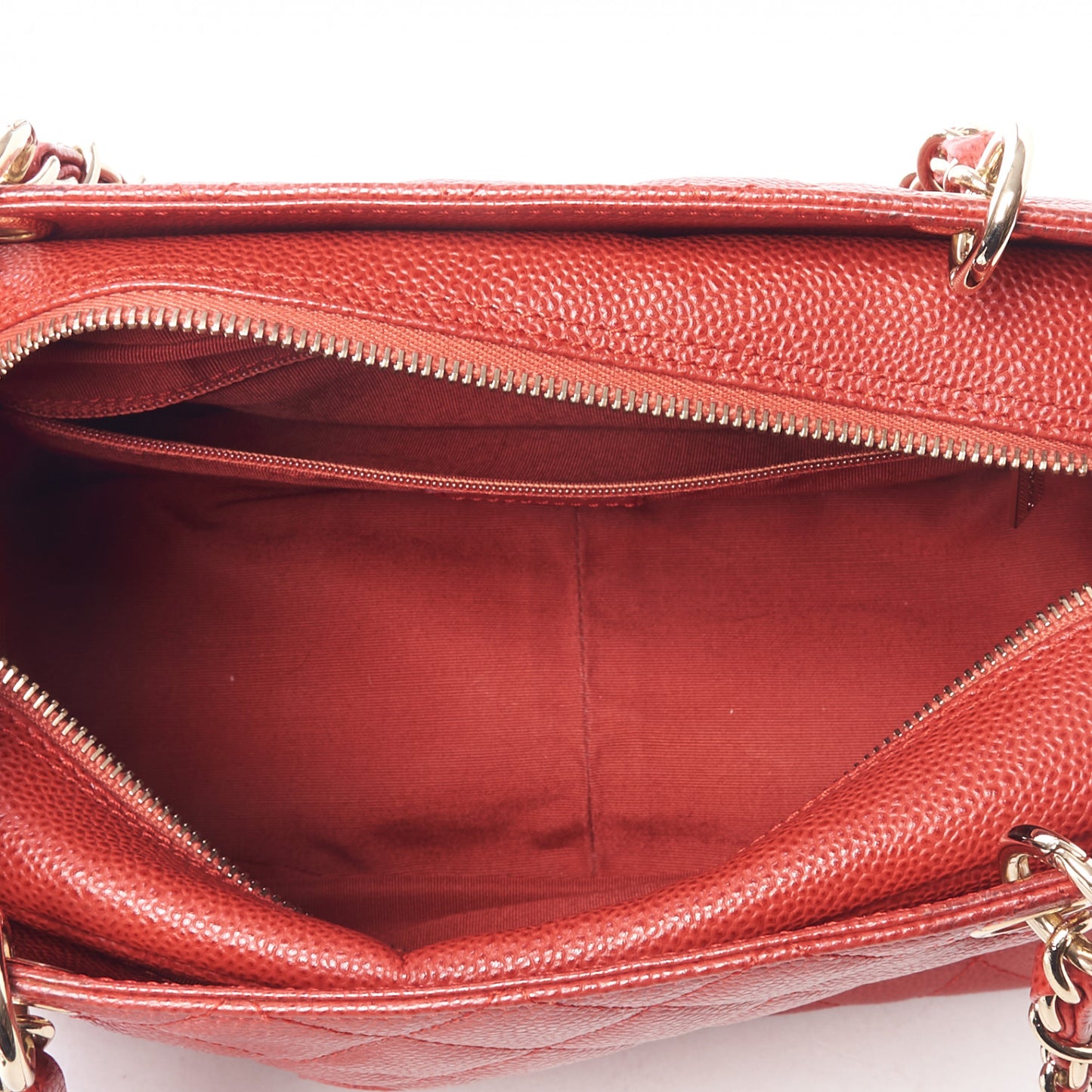 Caviar Quilted Petit Timeless Shopping Tote PTT Red