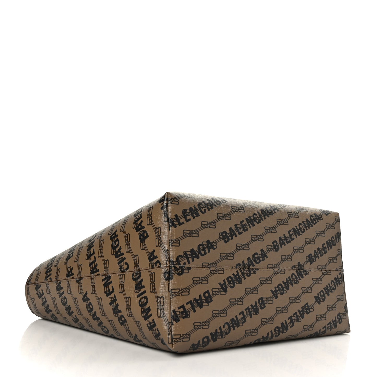 Coated Canvas BB Monogram Allover Logo Signature Tote Beige Brown Black