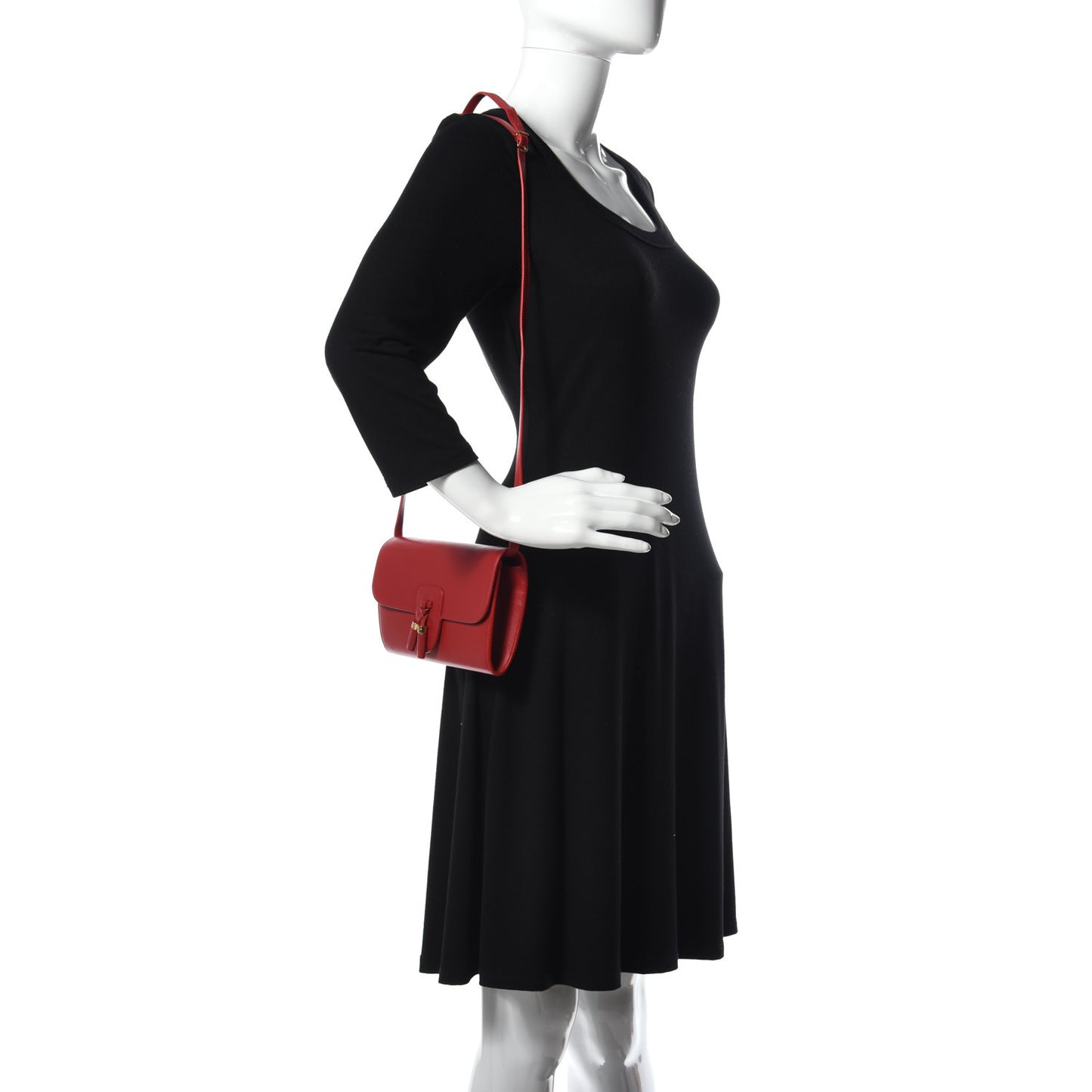 Smooth Calfskin Tassels Wallet On Strap Red