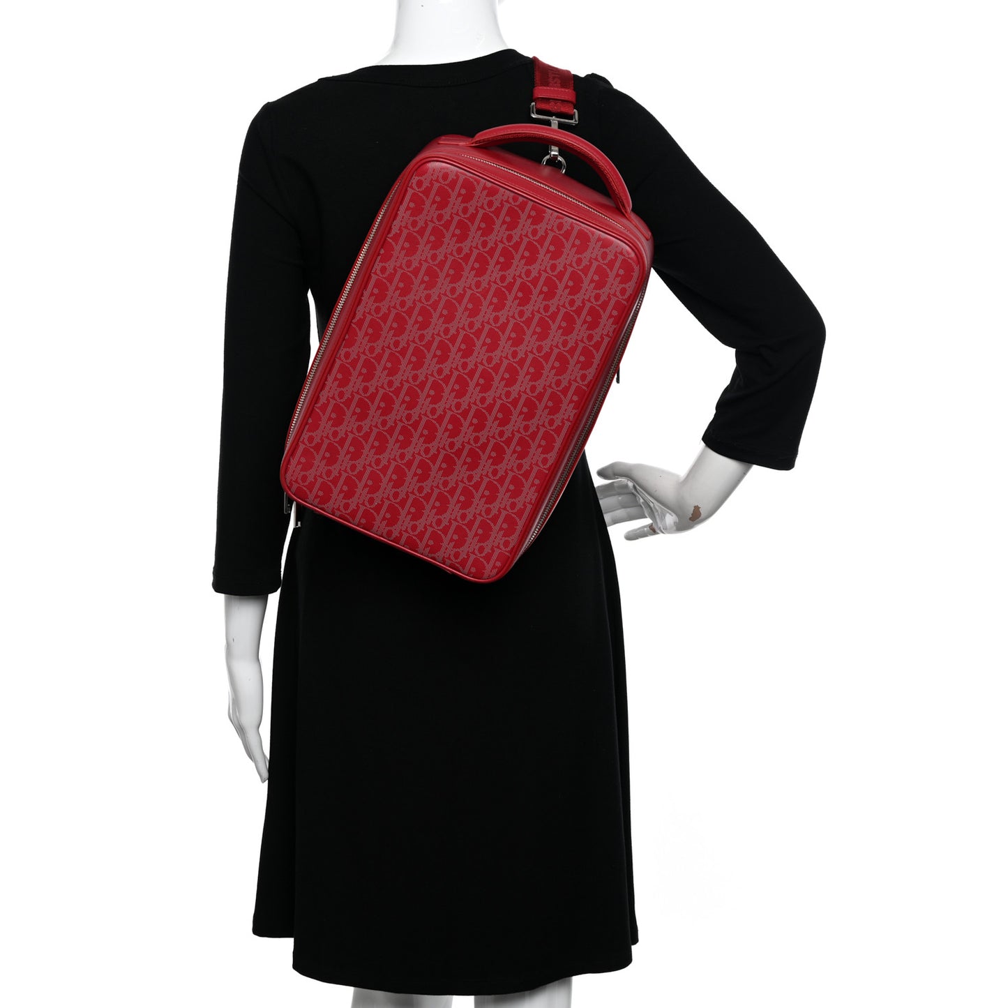 Calfskin Oblique Galaxy Perforated Marsupio World Tour Pelle Sling Red White