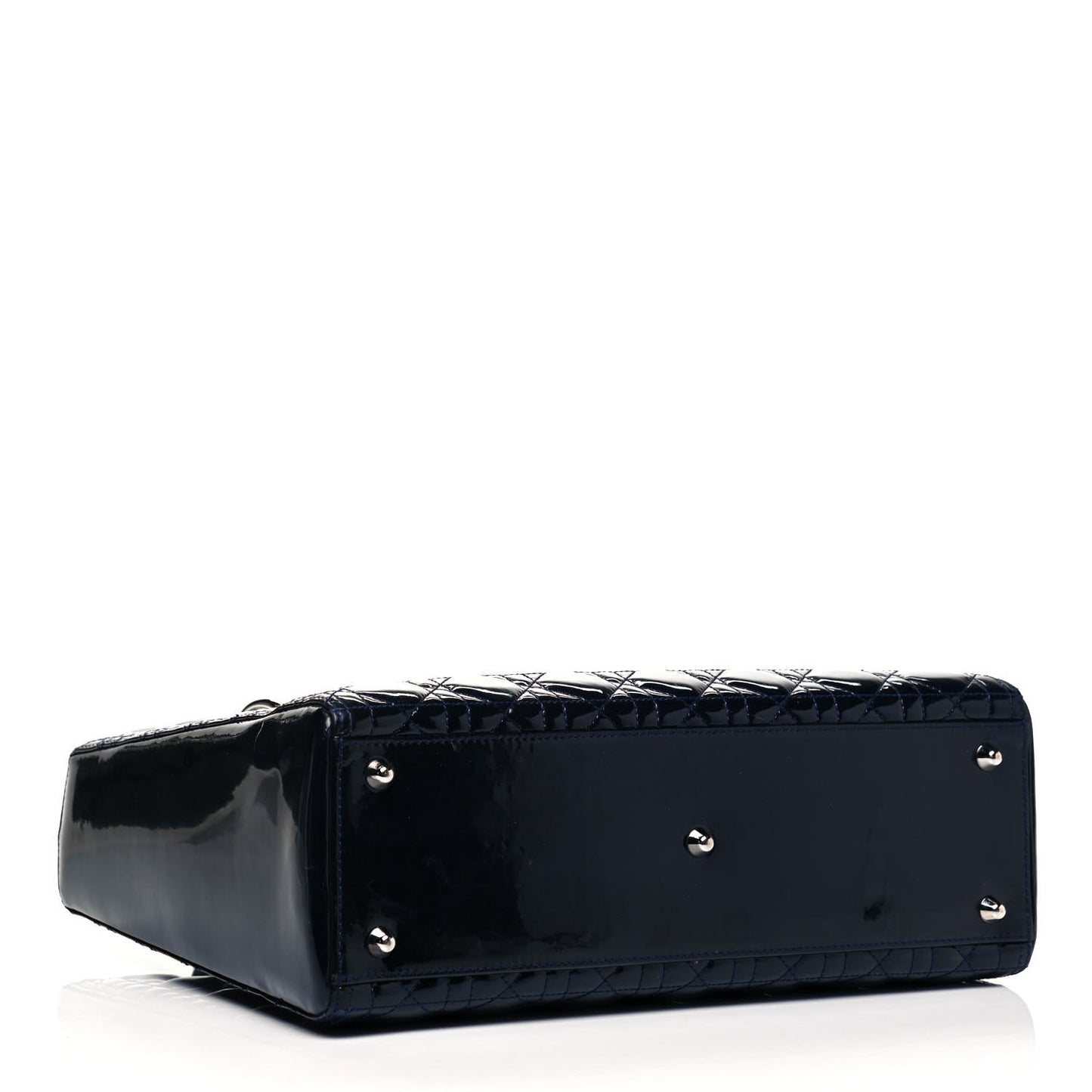 Patent Cannage Large Lady Dior Navy Blue
