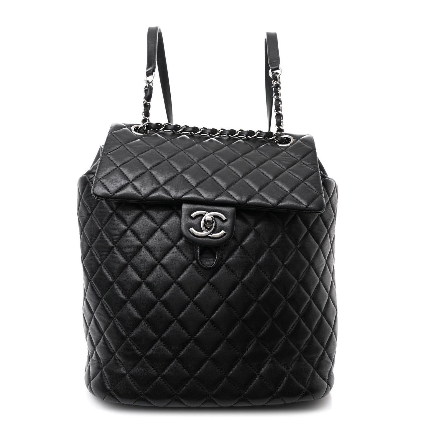 Lambskin Quilted Large Urban Spirit Backpack Black