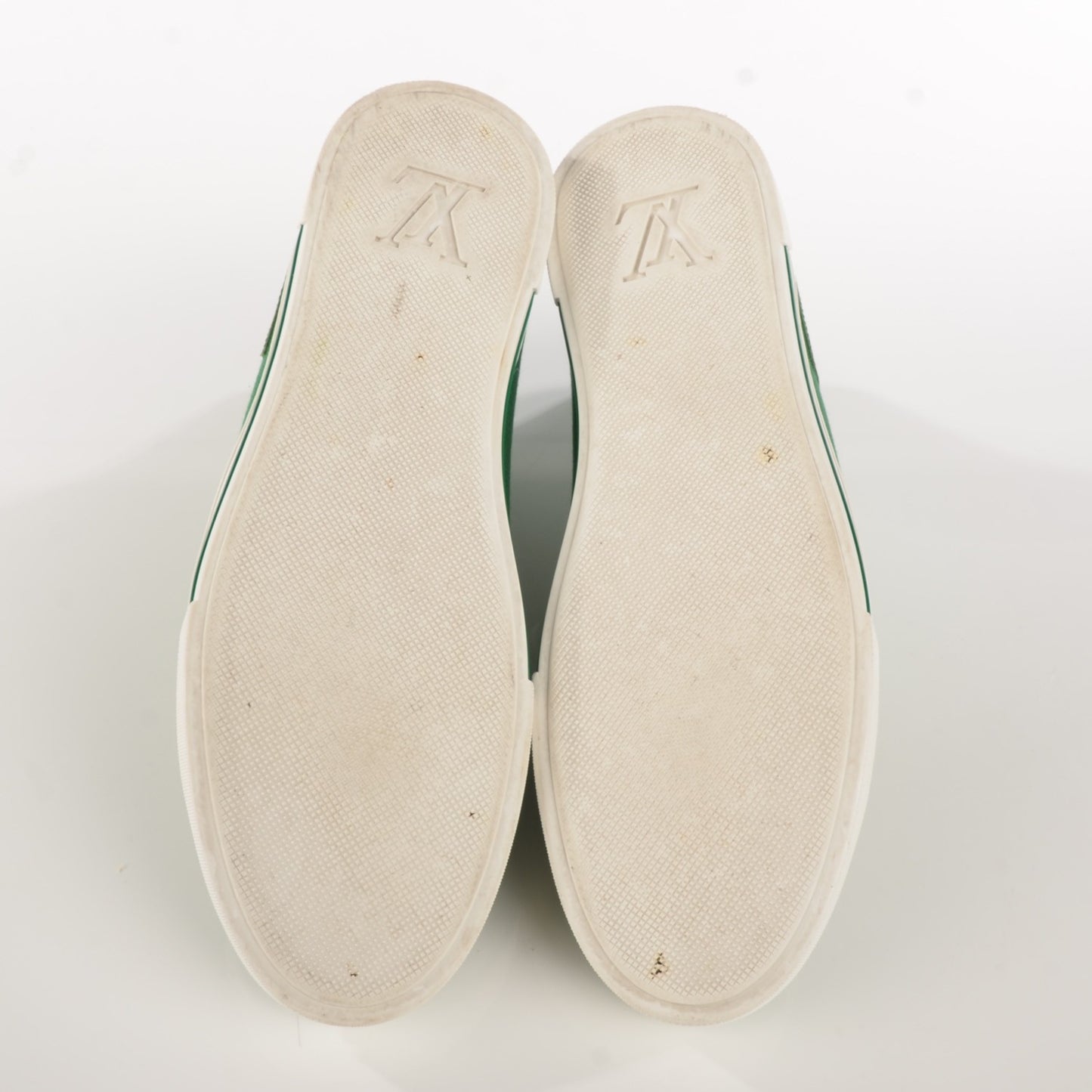 Canvas Leather High Top Sneakers 8 Green