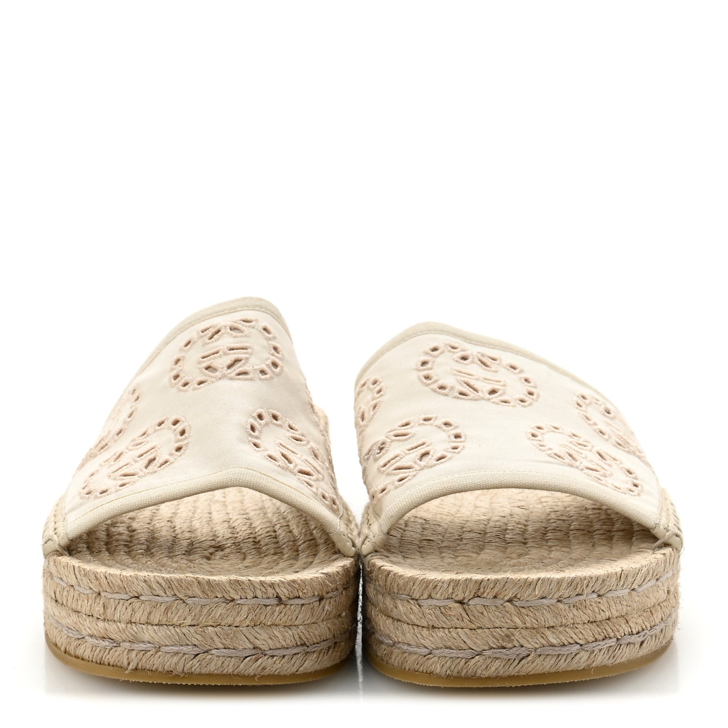 Canvas Interlocking G Damita Espadrille Sandals 37 Natural