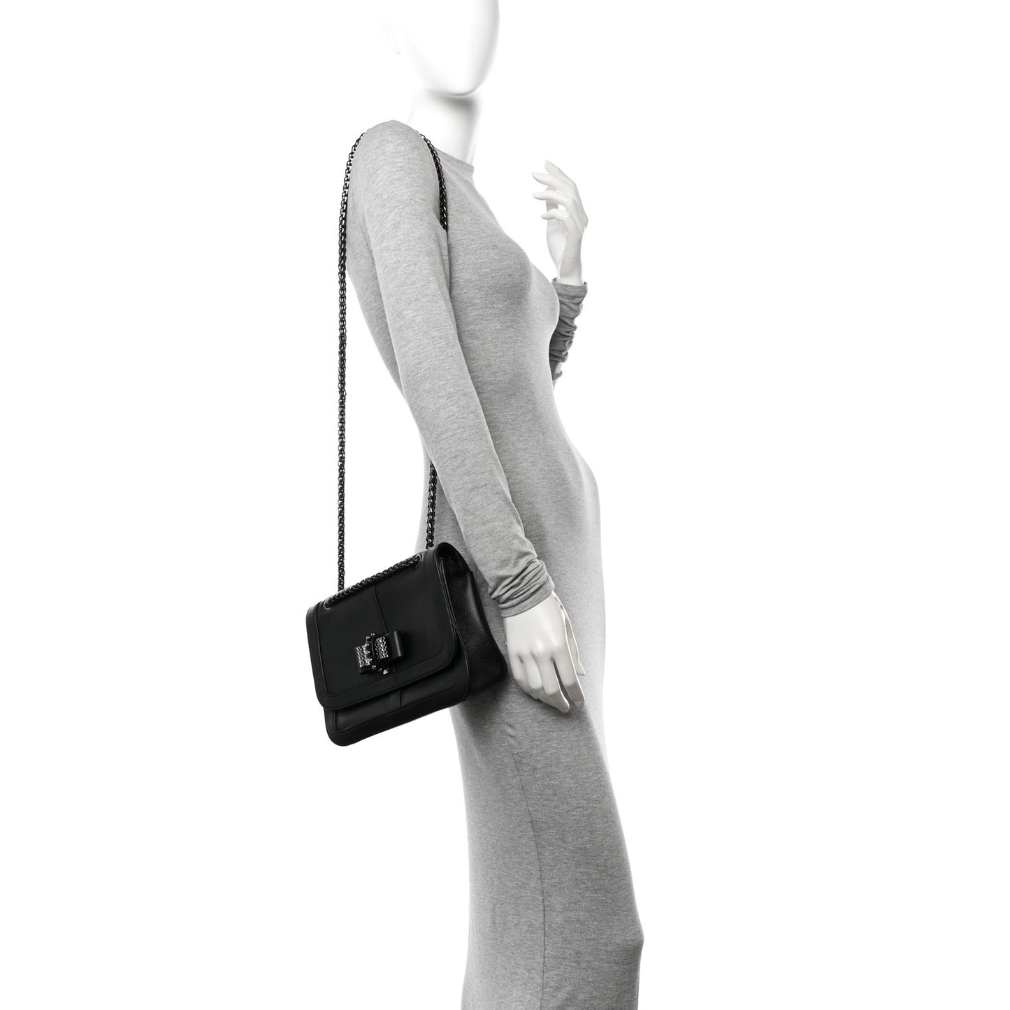 Calfskin Small Sweet Charity NV Shoulder Bag Black