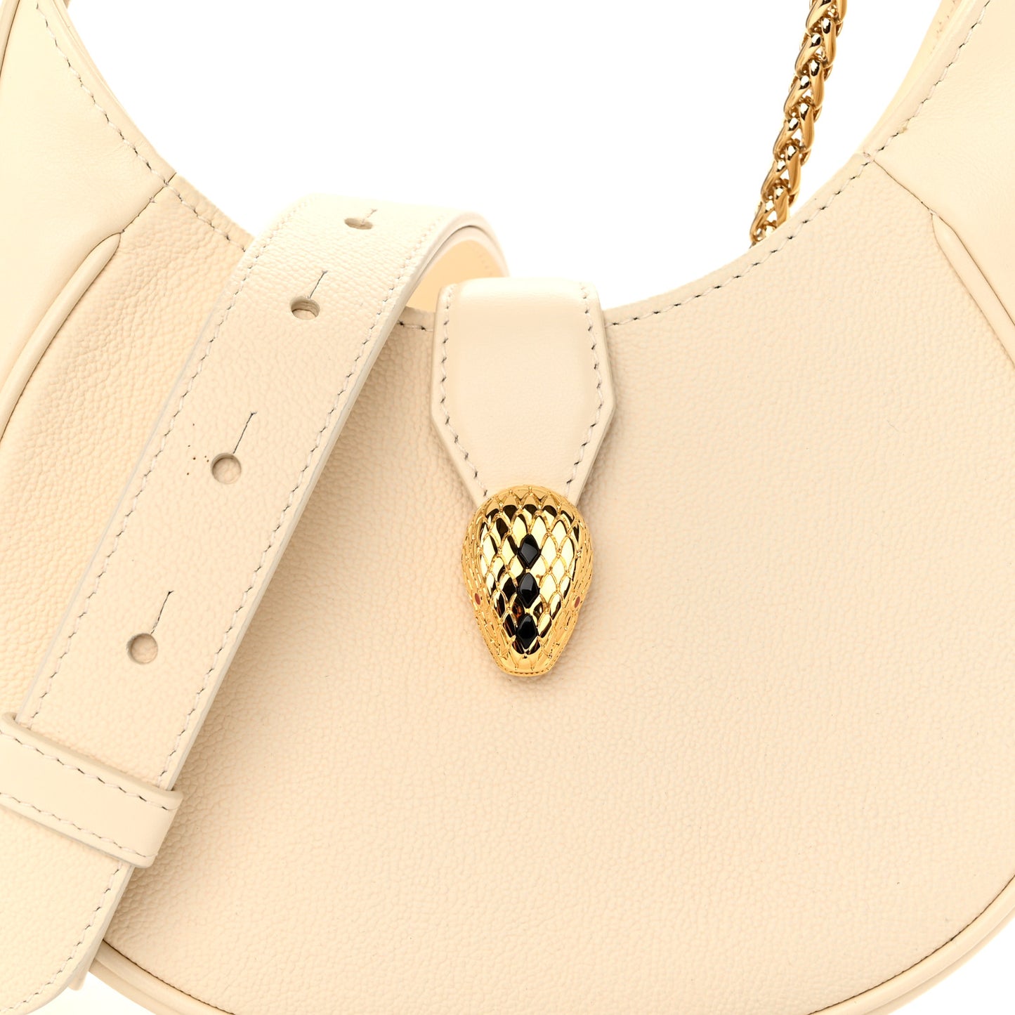 Calfskin Serpenti Forever Mini Hobo Ivory Opal