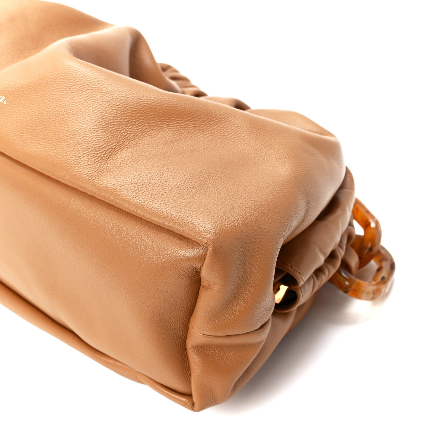 Lambskin Mini Twist Cloud Chain Clutch Caramel