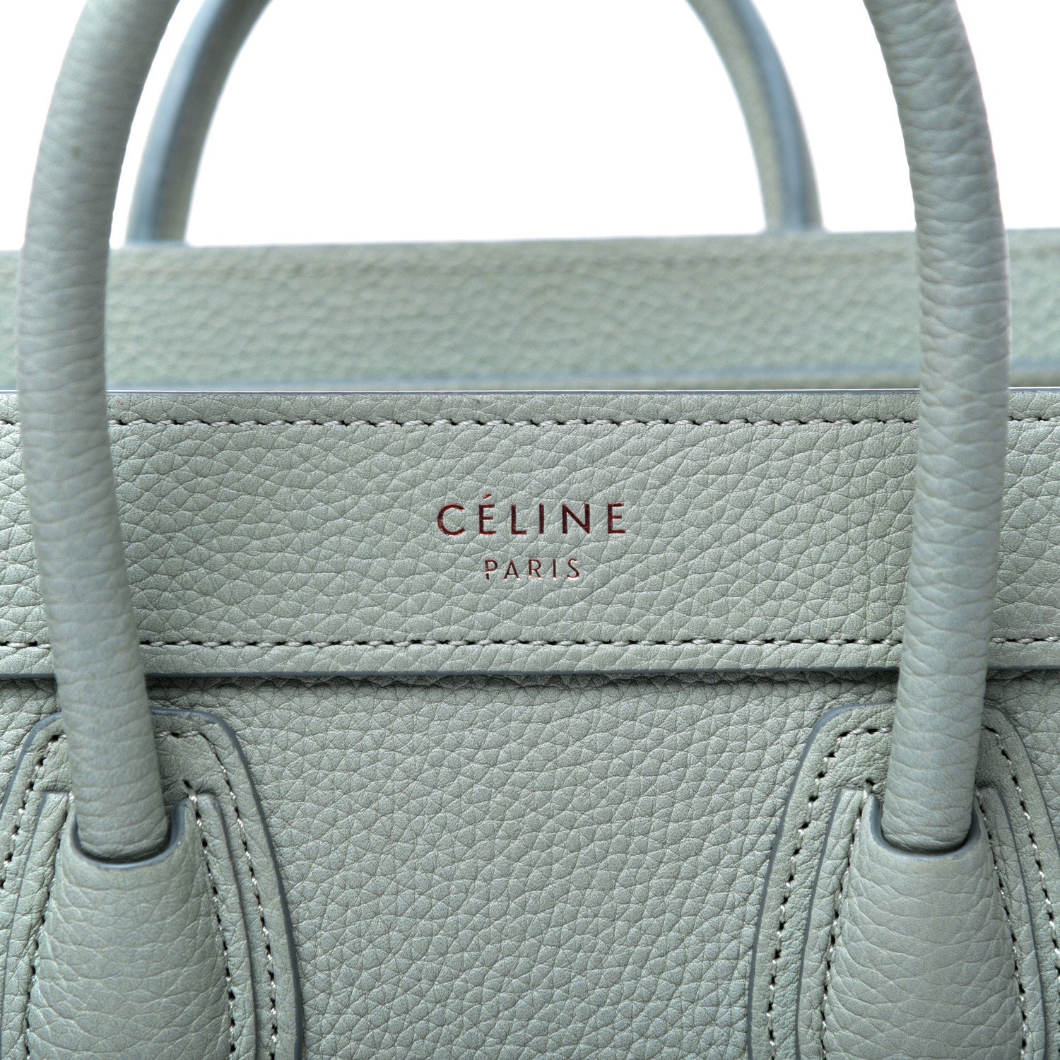 Celine Drummed Calfskin Nano Luggage Almond 8 of 12