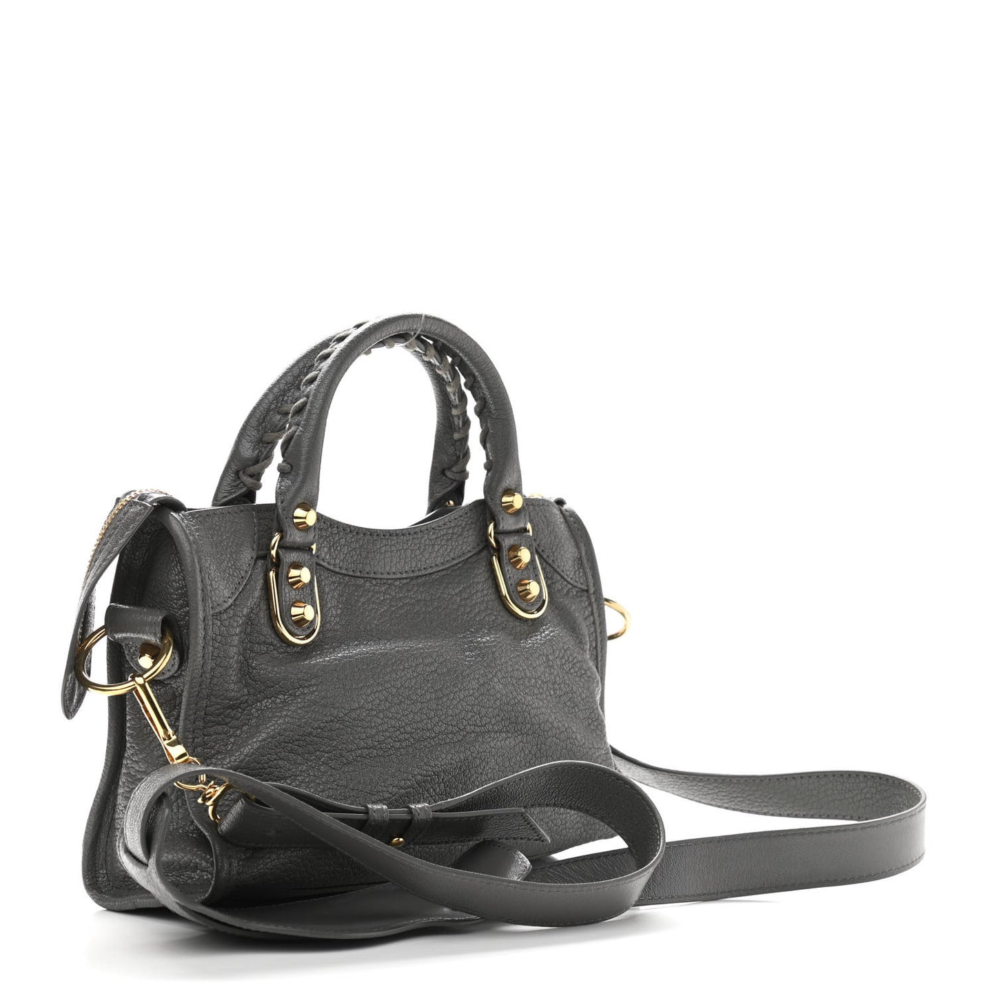 Chevre Gold Metallic Edge Hardware Mini City Gris Acier