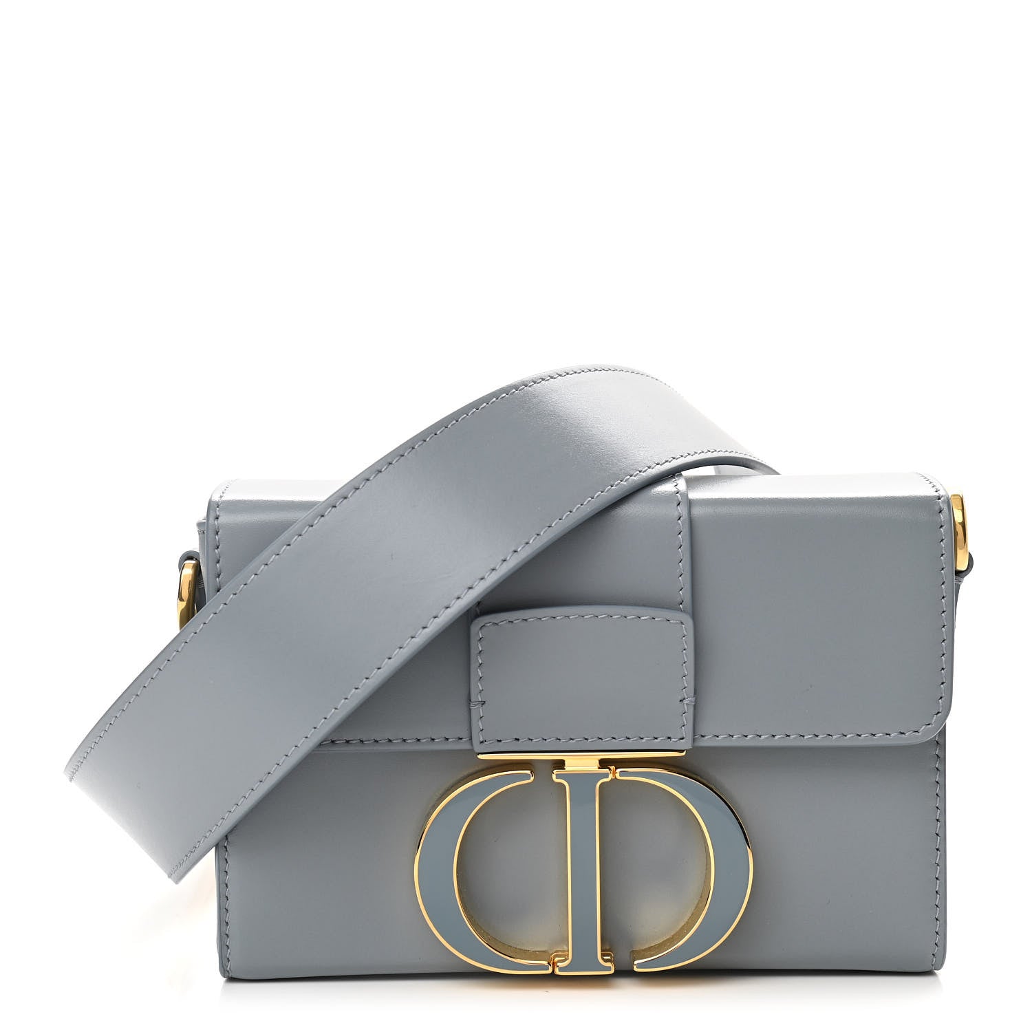 Christian Dior Box Calfskin 30 Montaigne Box Bag Gray 1043951