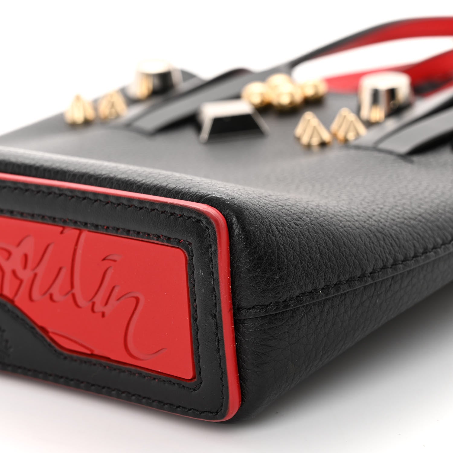 Christian Louboutin Calfskin Loubinthesky Spikes Mini North South Cabata Tote Black 10 of 10