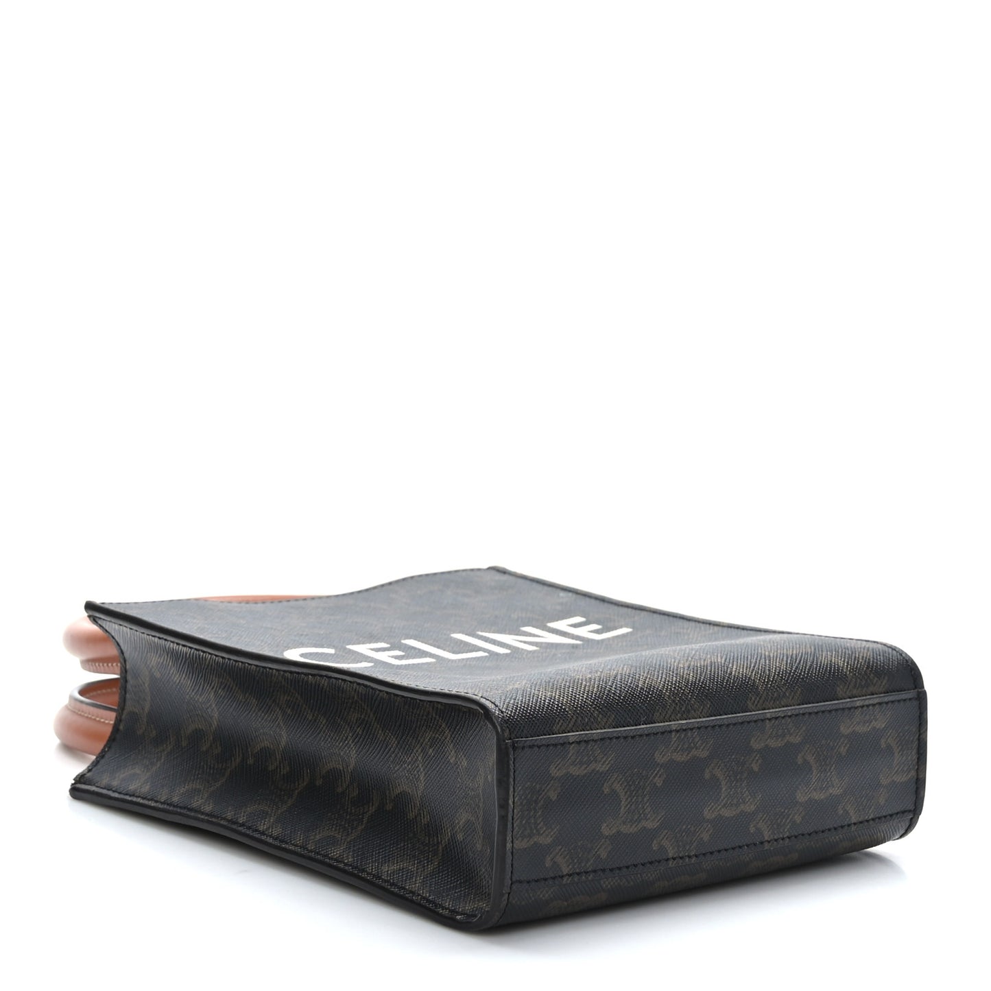 Triomphe Canvas Calfskin Mini Vertical Cabas Tan