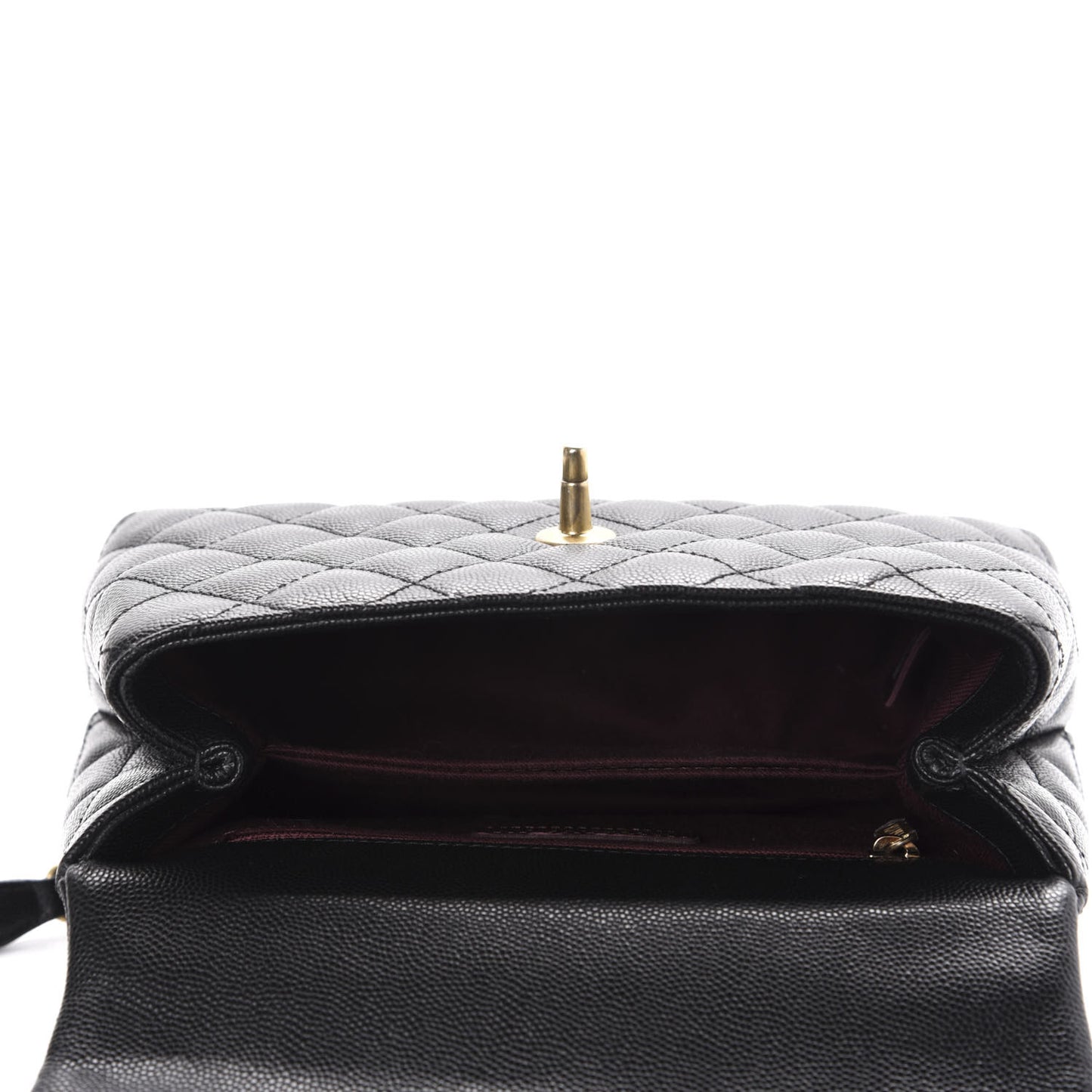 Caviar Quilted Mini Coco Handle Flap Black