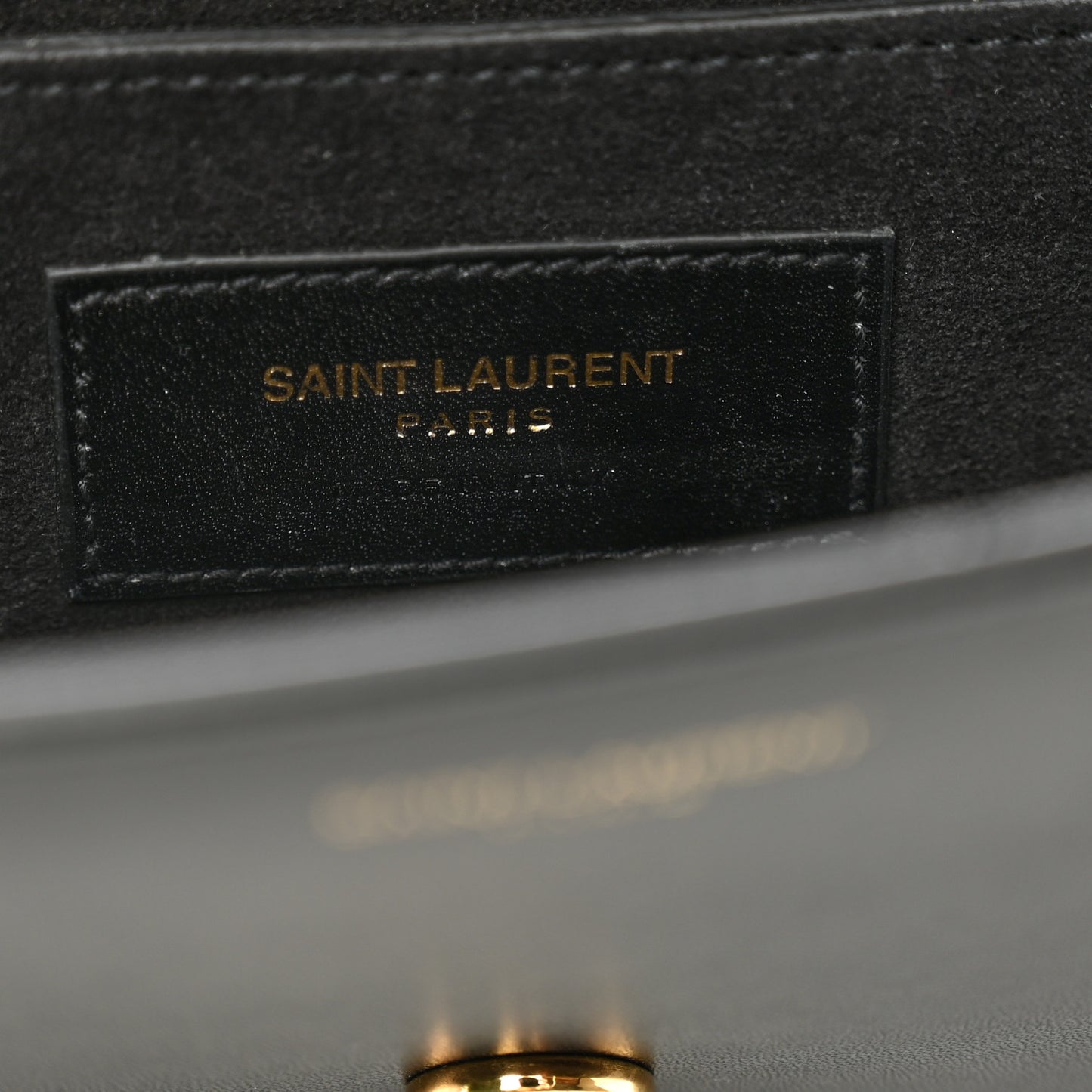 Smooth Calfskin Ruffles Clutch Black Gold