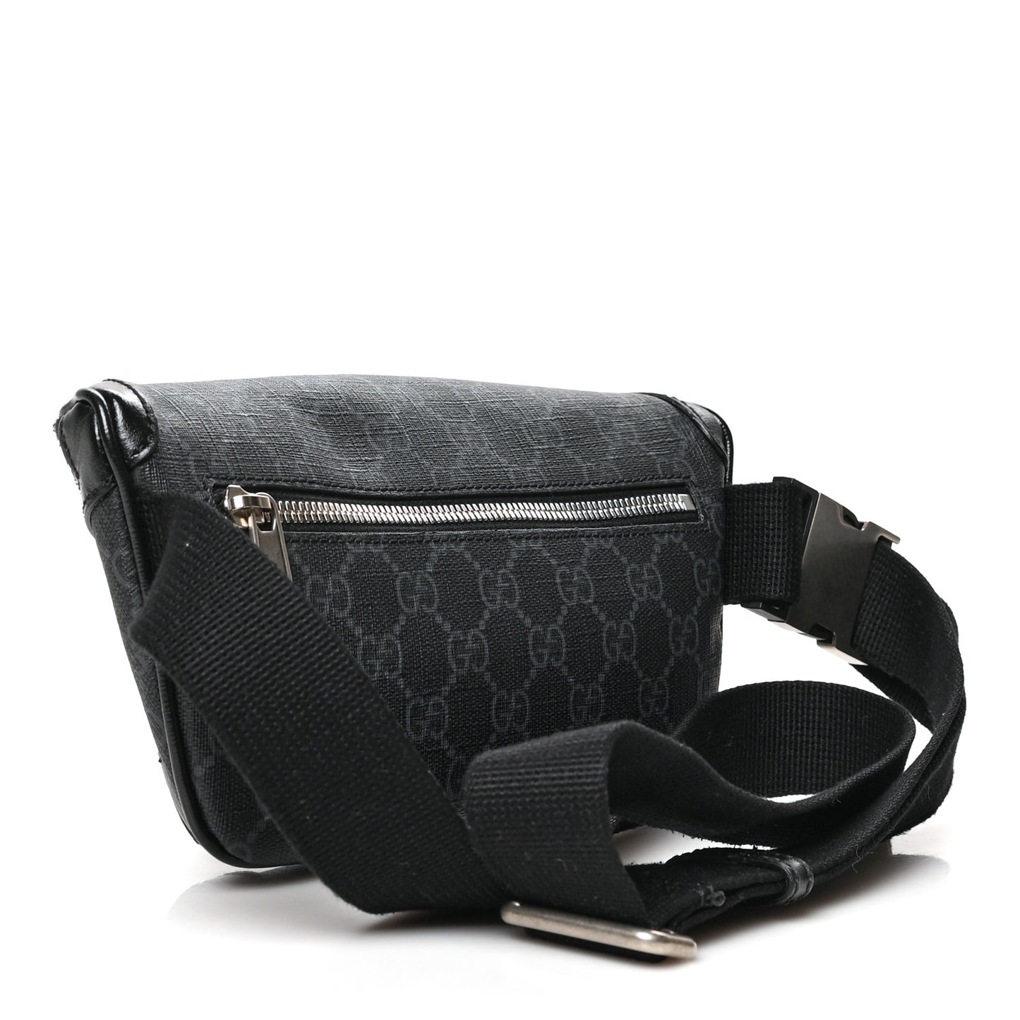 GG Supreme Monogram Textured Calfskin Retro Interlocking G Belt Bag Black