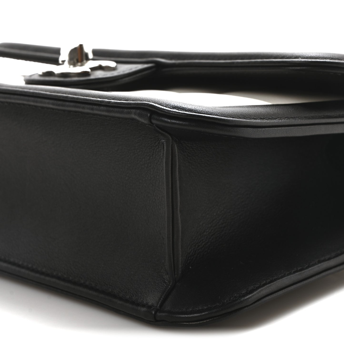 Lambskin Calfskin Mini Chocolate Bar Flap Bag White Black