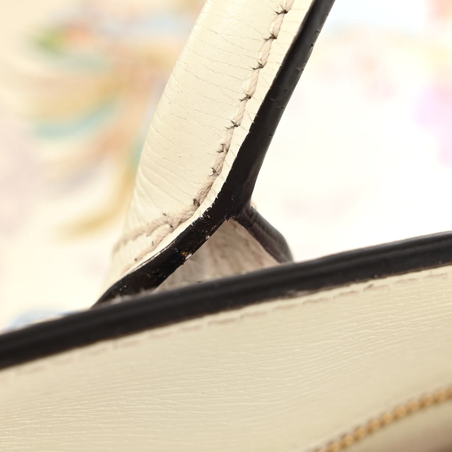 New Shangai Calfskin Tiger Savanah Textured Calfskin Medium Tote Chalky White Multicolor