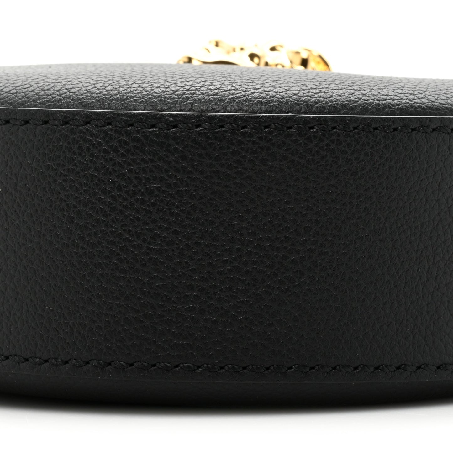 Calfskin La Medusa Round Camera Bag Black