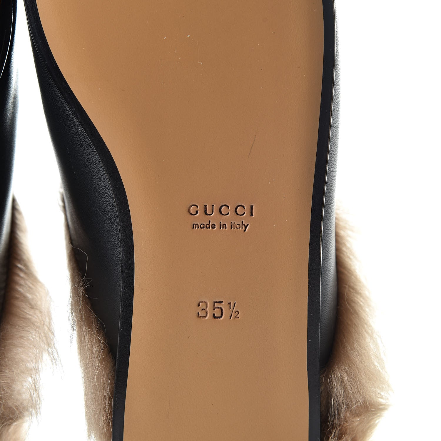 Gucci Calfskin Fur Tiger Embroidered Womens Princetown Slippers 35.5 Black 7 of 9