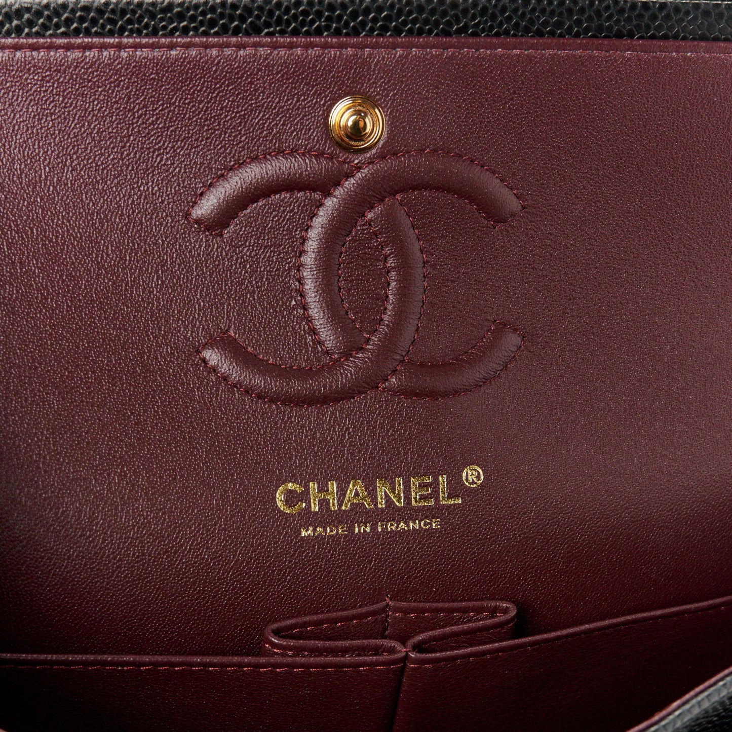 Caviar Quilted Small Double Flap Black