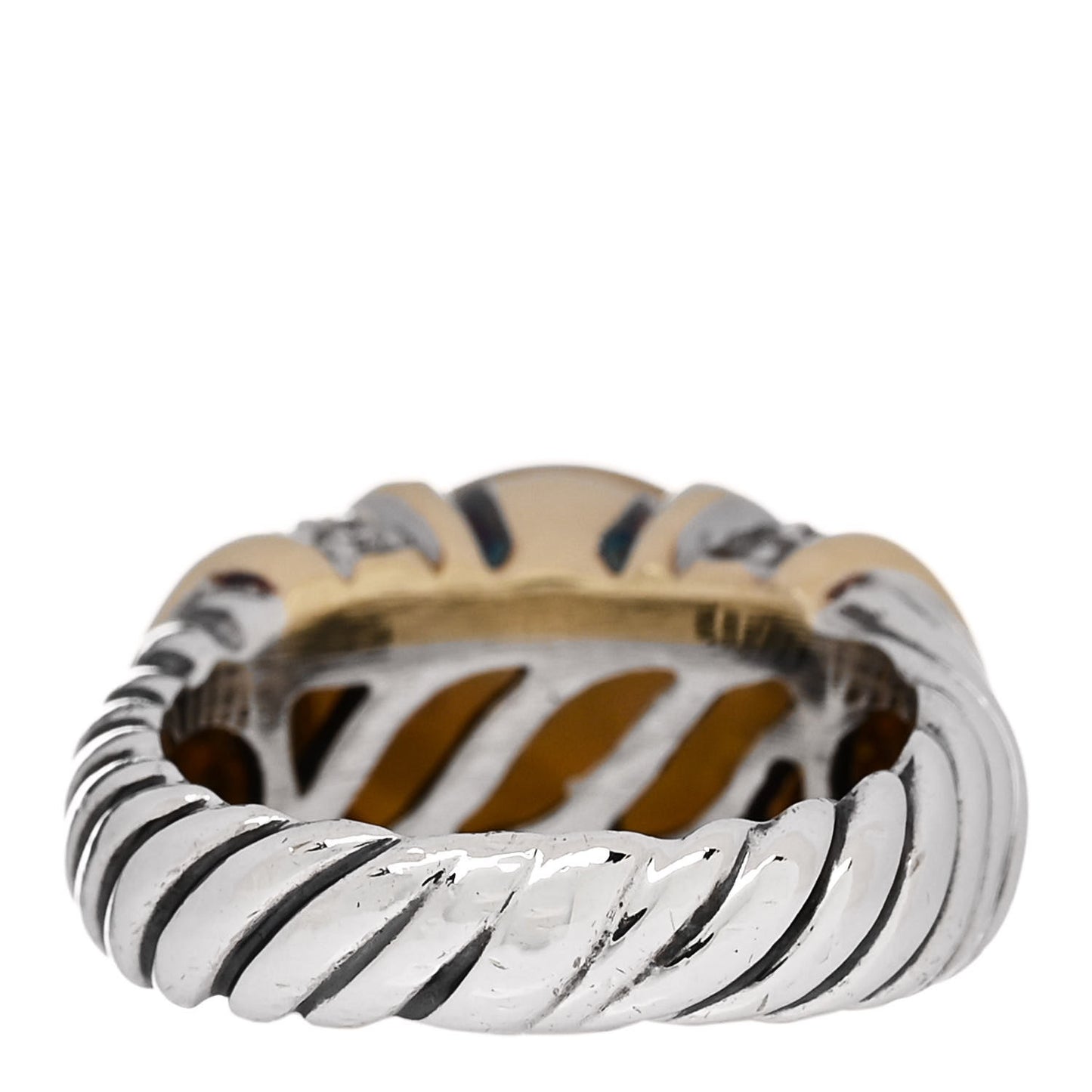 Sterling Silver 18K Yellow Gold Diamond Cultured Pearl Cocktail Ring 54 6.75