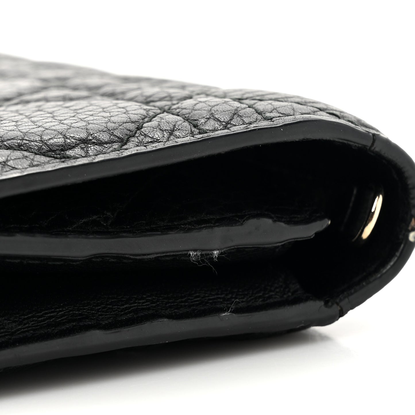 Grained Calfskin Cannage Lady Dior Rendezvous Chain Wallet Black