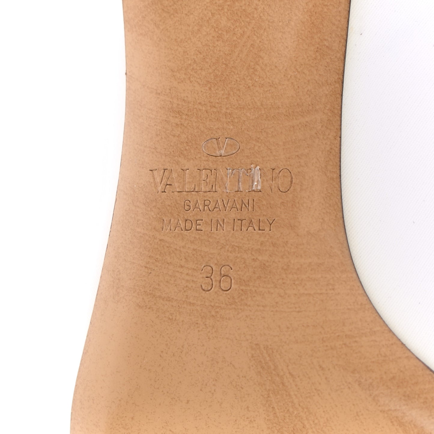 Eco Leather VLTN 70mm Sock Booties 36 White Black