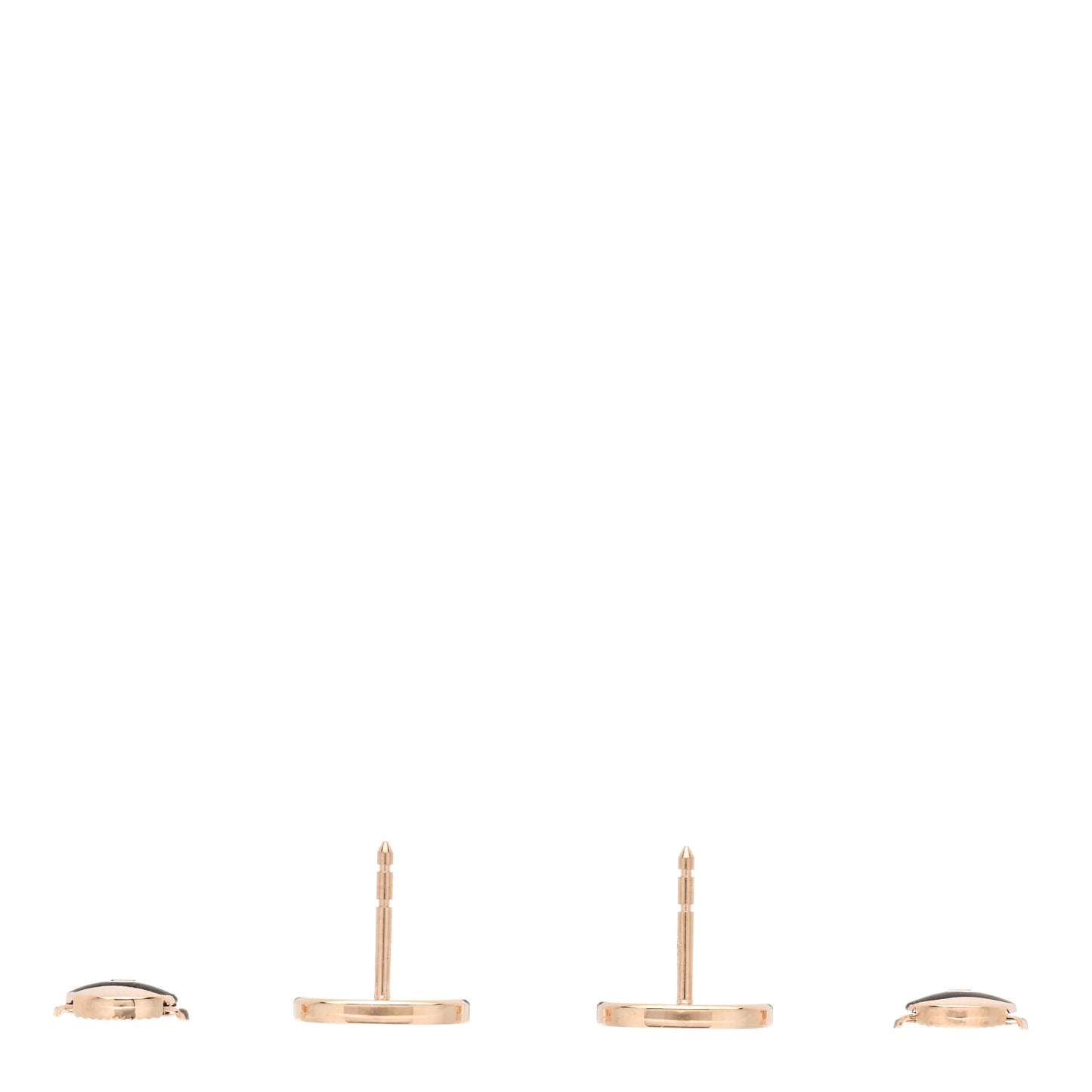 18K Rose Gold Diamond Chaine d'Ancre Contour Stud Earrings