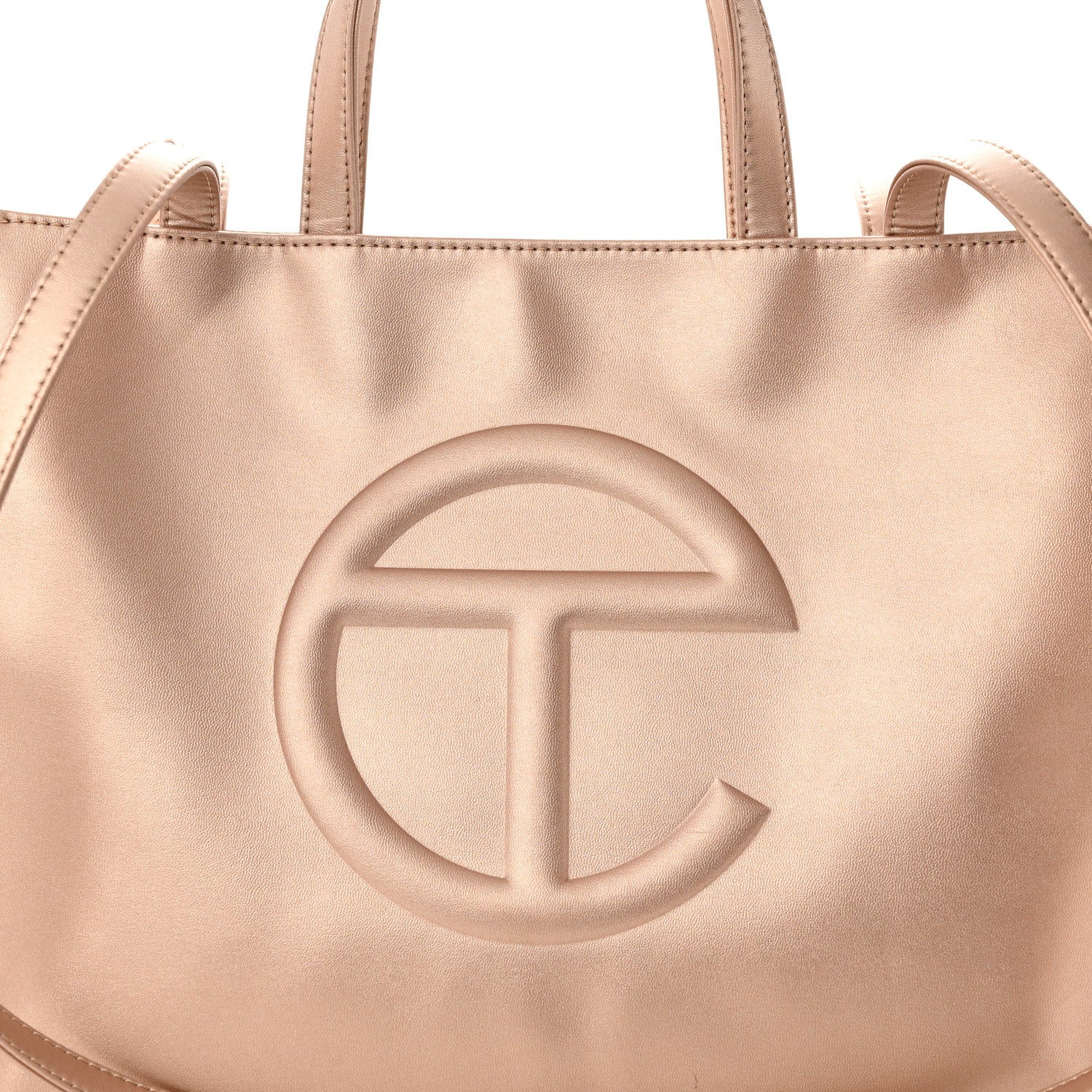 Telfar Metallic Vegan Leather Medium Shopping Bag Copper 8 of 11