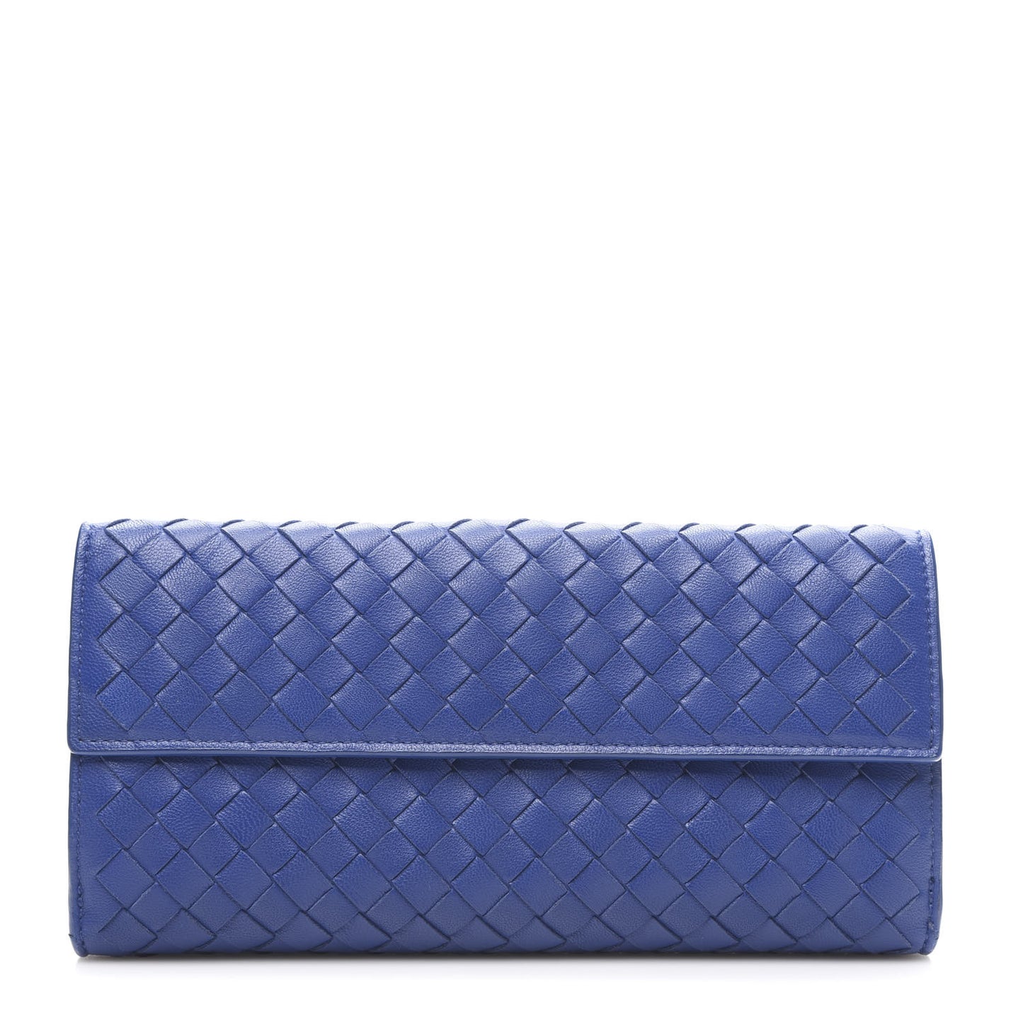 Nappa Intrecciato Continental Wallet Blue