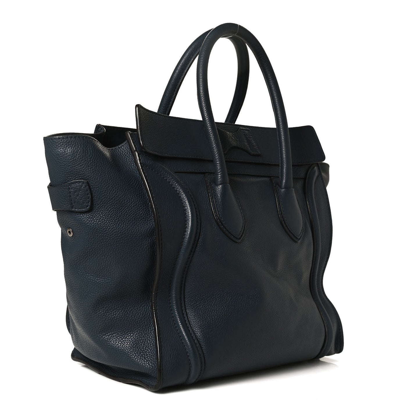 Drummed Calfskin Mini Luggage Blue