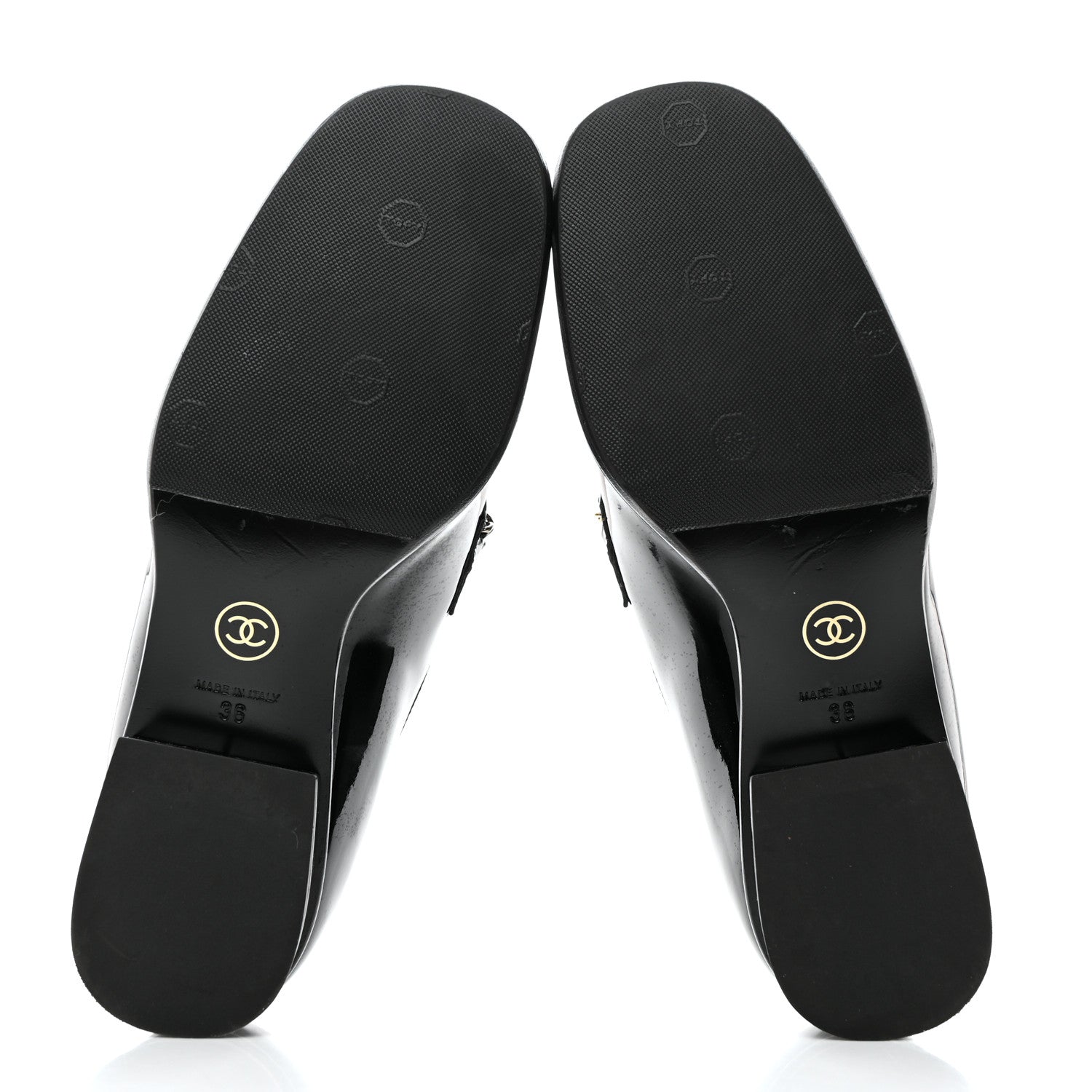 Chanel Patent Calfskin CC Chain Mocassin Loafers 36 Black 5 of 11