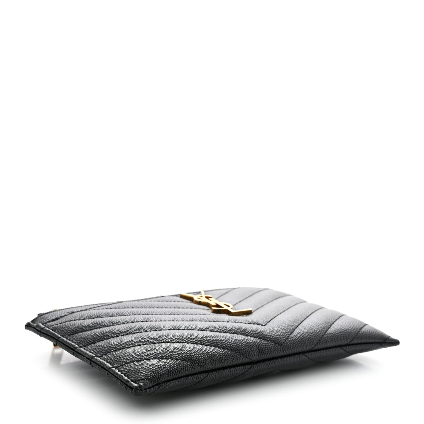 Grain De Poudre Chevron Monogram Bill Pouch Black