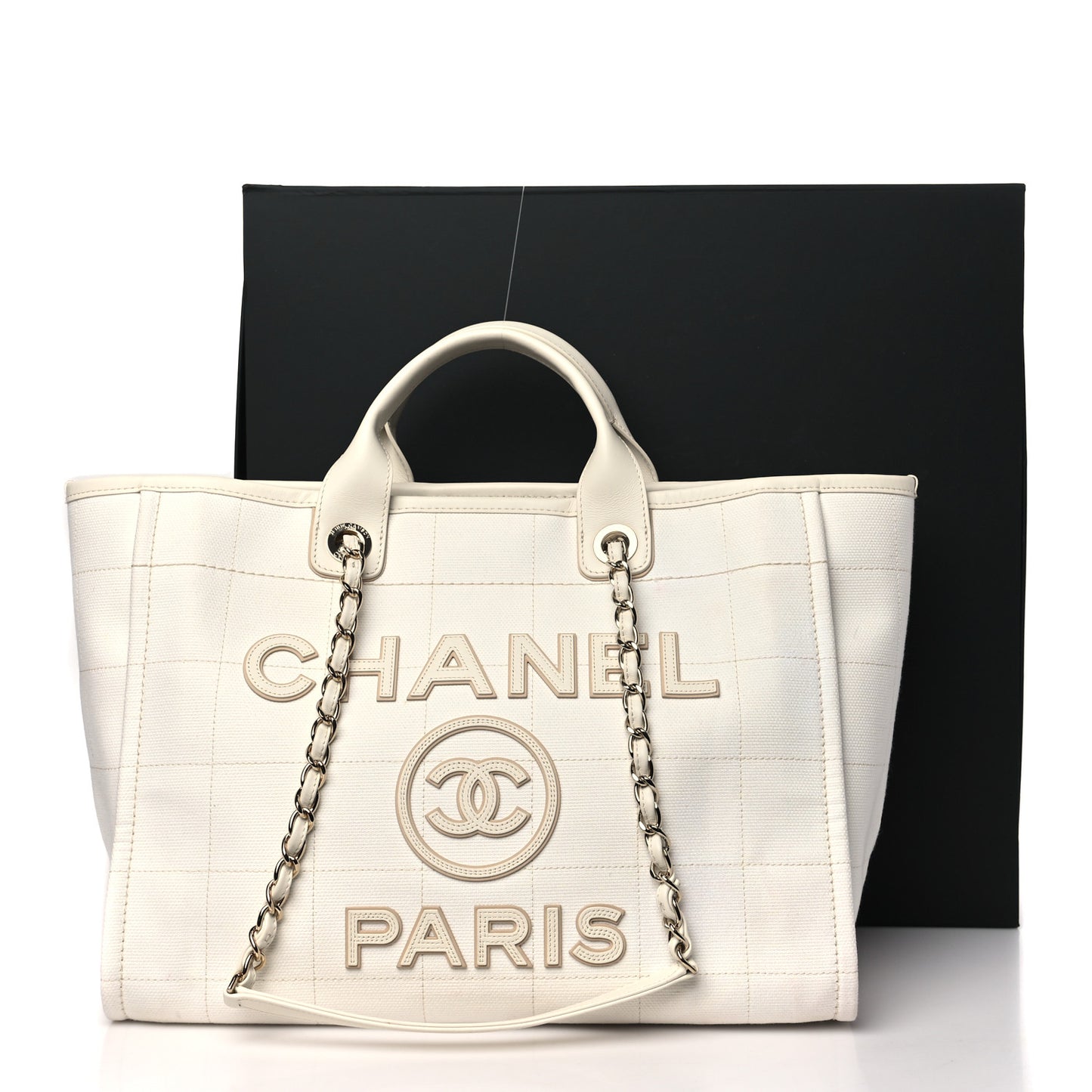 Cotton Medium Deauville Tote White