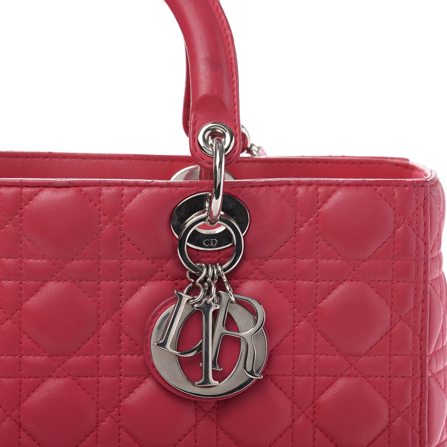 Christian Dior Lambskin Cannage Large Lady Dior Fuchsia 24 of 25
