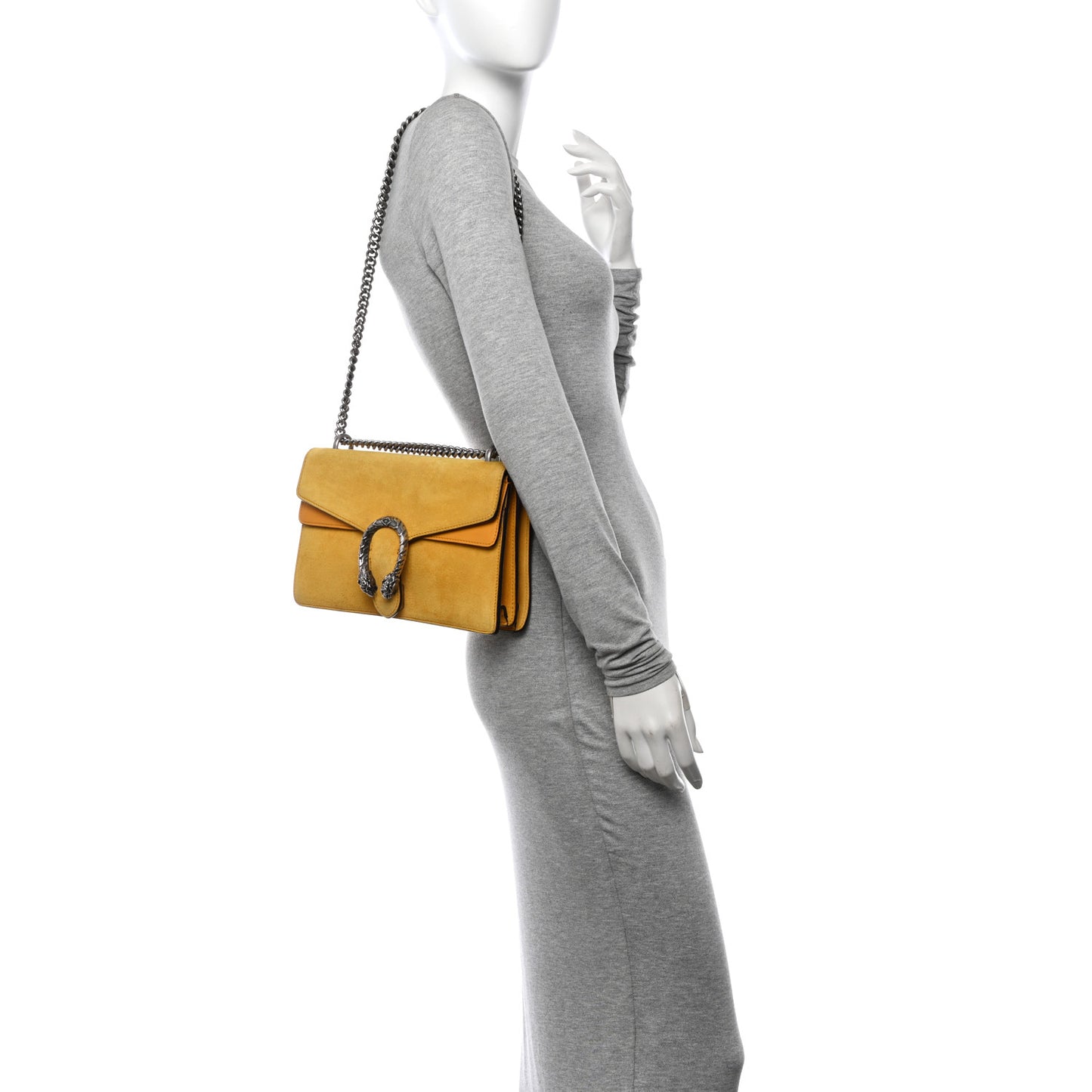 Suede Small Dionysus Shoulder Bag Yellow